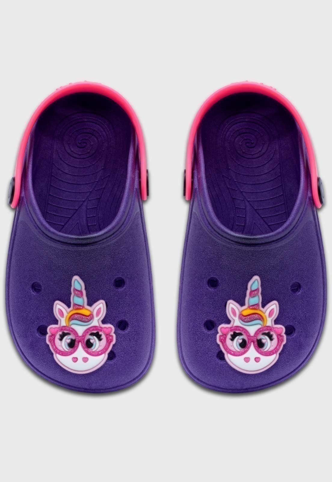 Vista 3 Infantil - Babuche Popidi Unicornio roxo Pópidí roxo