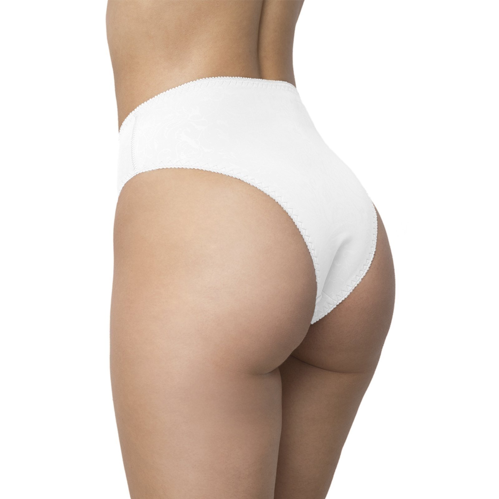 Vista 3 Calcinha Gabi Lingerie Microfibra Tanga Confortável Cintura Média branco Gabi Lingerie branco