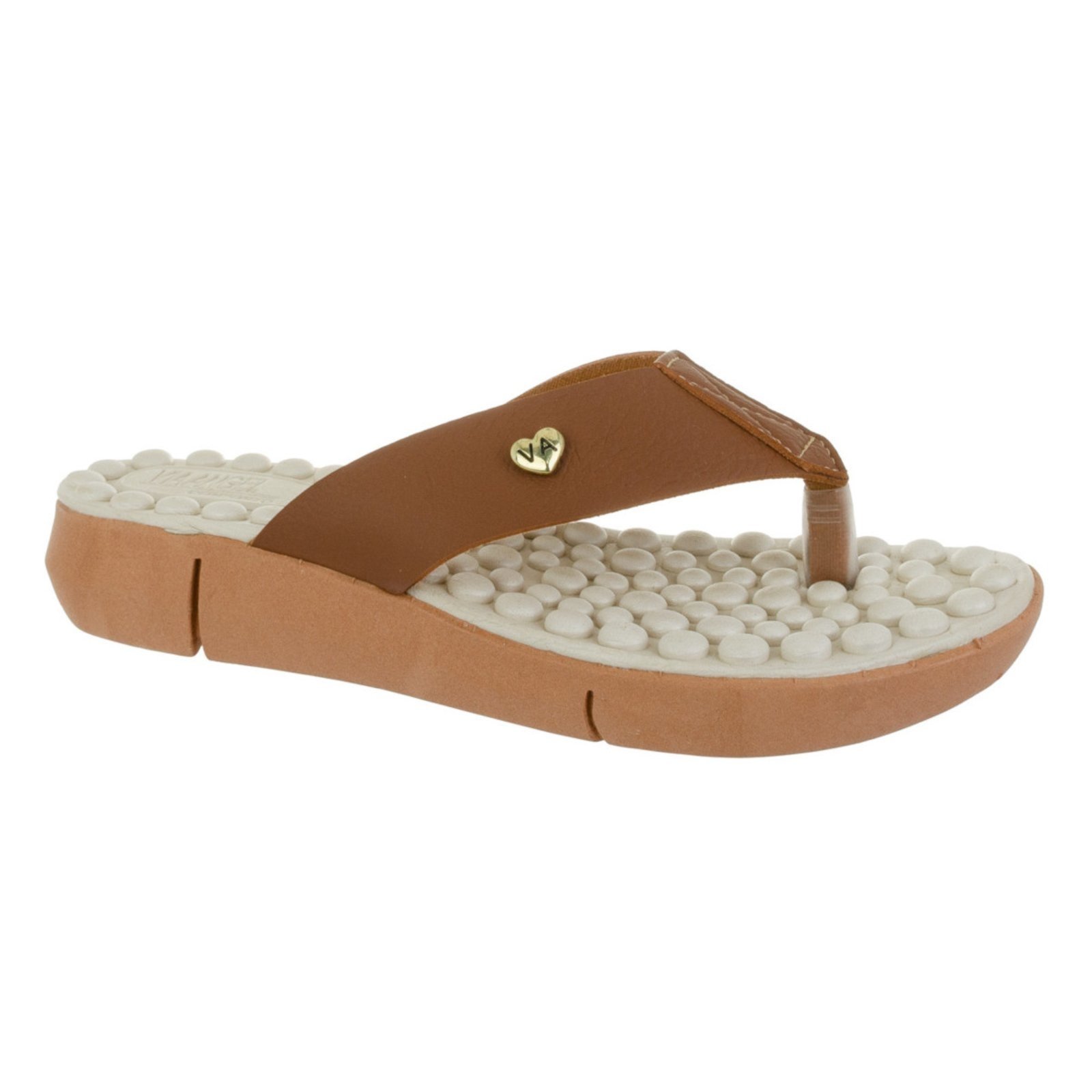 Chinelo Feminino Ultra Conforto Ortopédico Massageador Via Angel 56.01 Caramelo