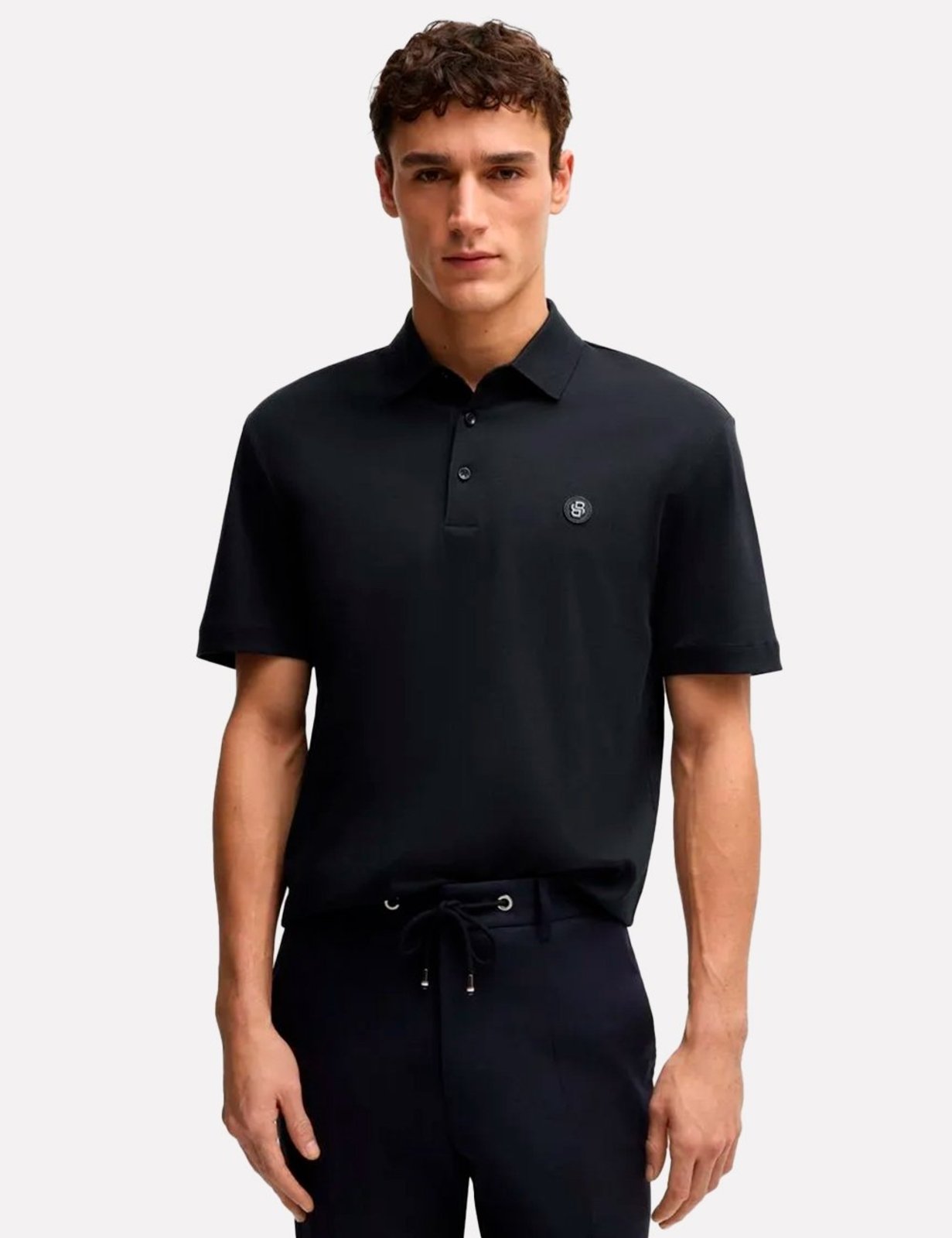 Polo Hugo Boss Masculina Regular Mercerised C-Parris 01 404 Azul Marinho