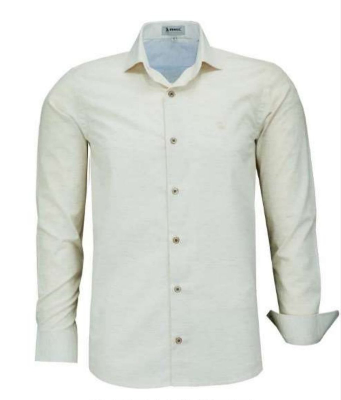 Camisa Amil Comfort Rootz Algodão Com Linho Macia Manga Longa Casual Luxo Off white