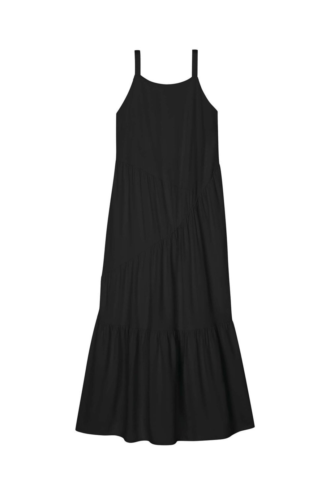 Vestido Feminino Longo Com Franzidos Marialícia Preto