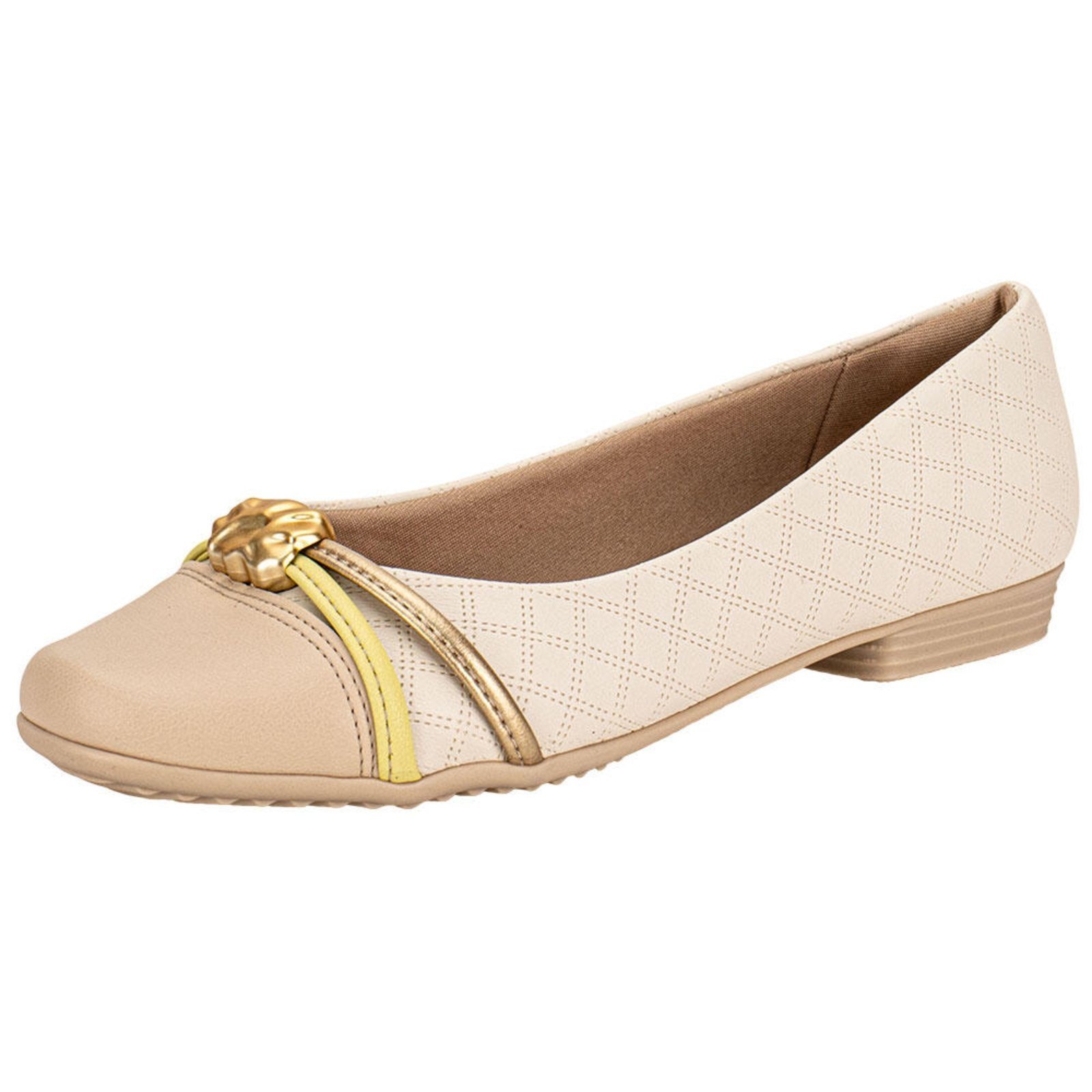 Vista 2 Sapatilha Feminina Flat Piccadilly 250267 A0080267 bege Piccadilly bege