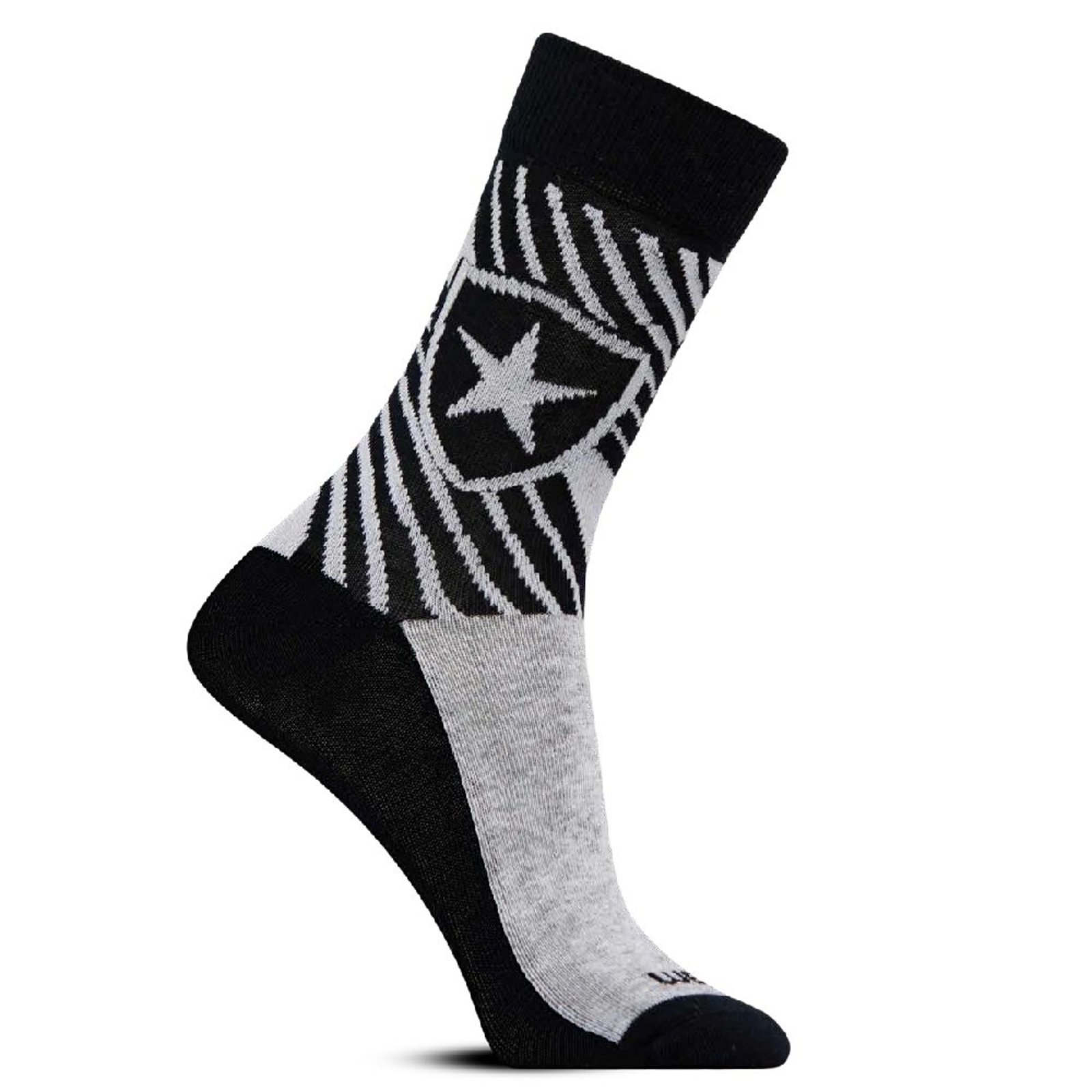 Meia Rikam Casual Cano Médio Botafogo - Cinza/Preto