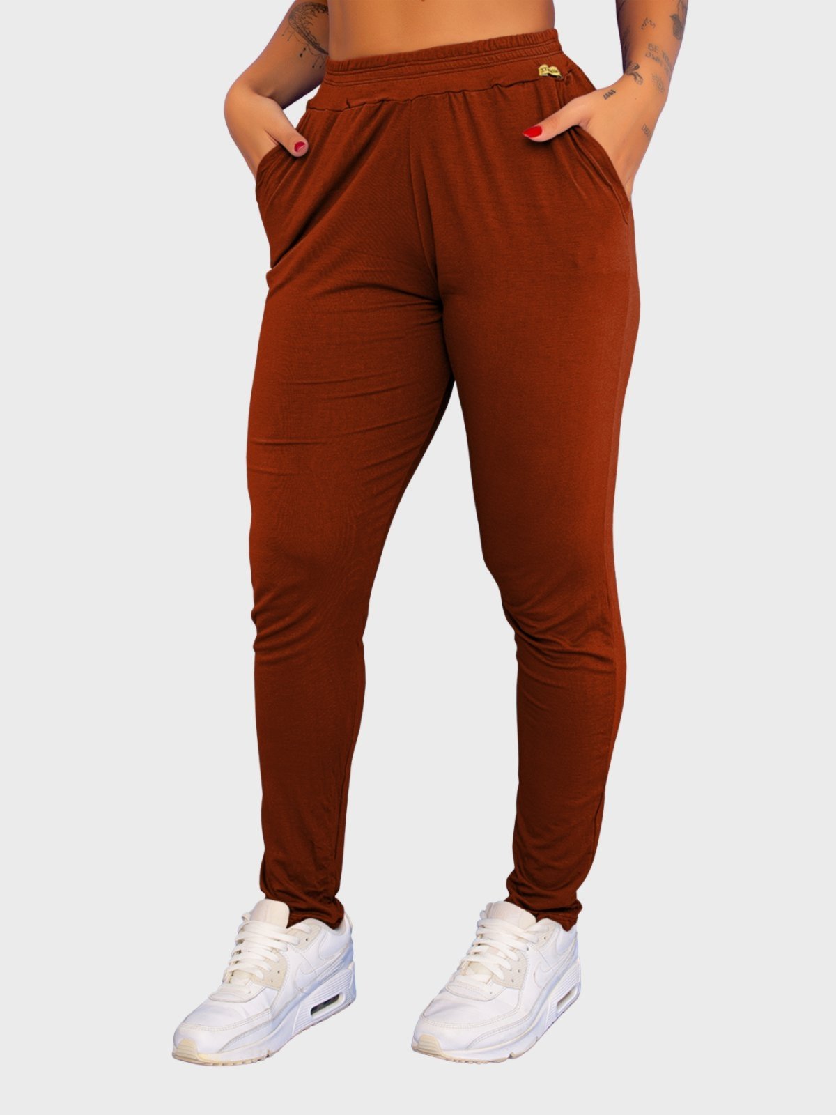 Calça Viscolycra Tarelles Soltinha Bolso Terracota