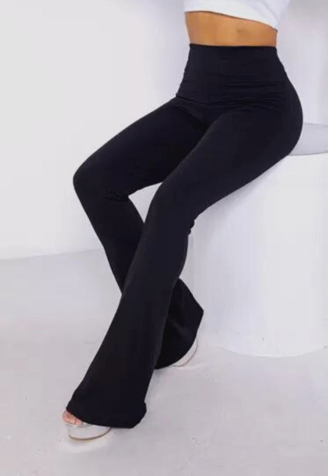 Calça Flare Bailarina Serra E Mar Modas Preto