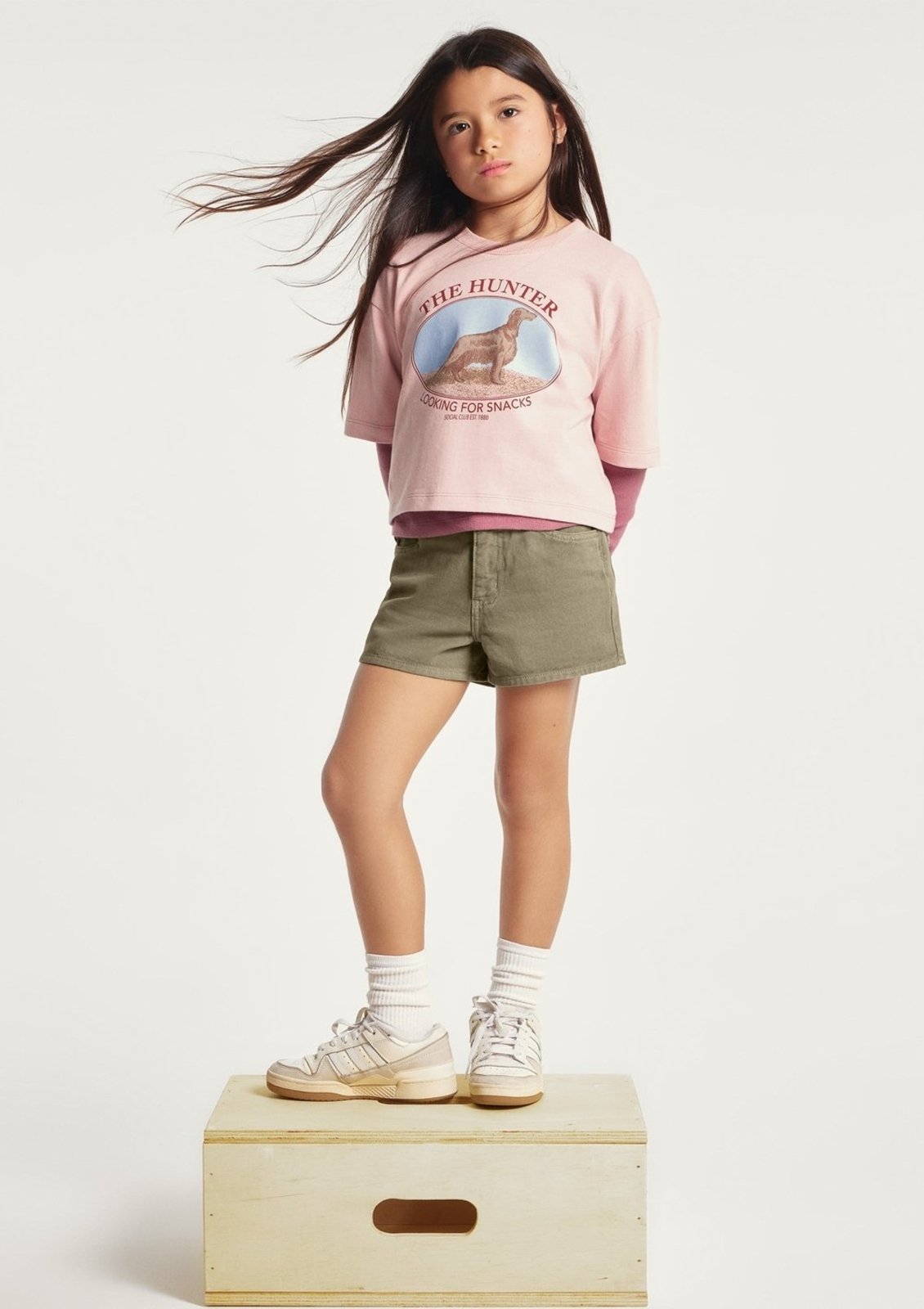 Infantil - Shorts Menina Barra Desfiada Em Sarja Hering