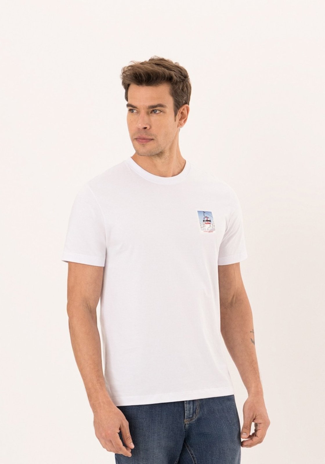 Camiseta Com Estampa Em Malha Cotton Com Elastano