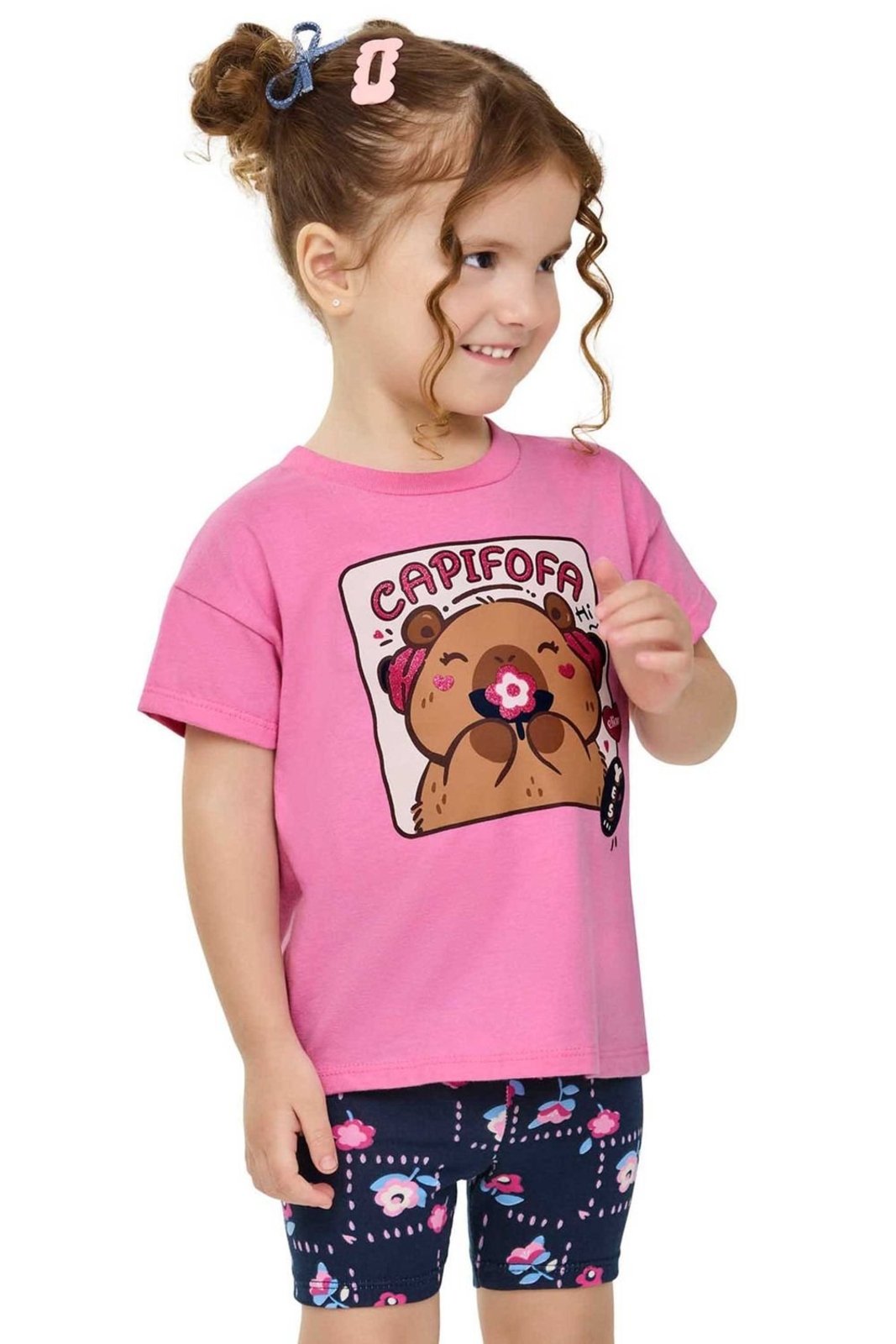 Infantil - Conjunto Menina Capivara Elian Rosa