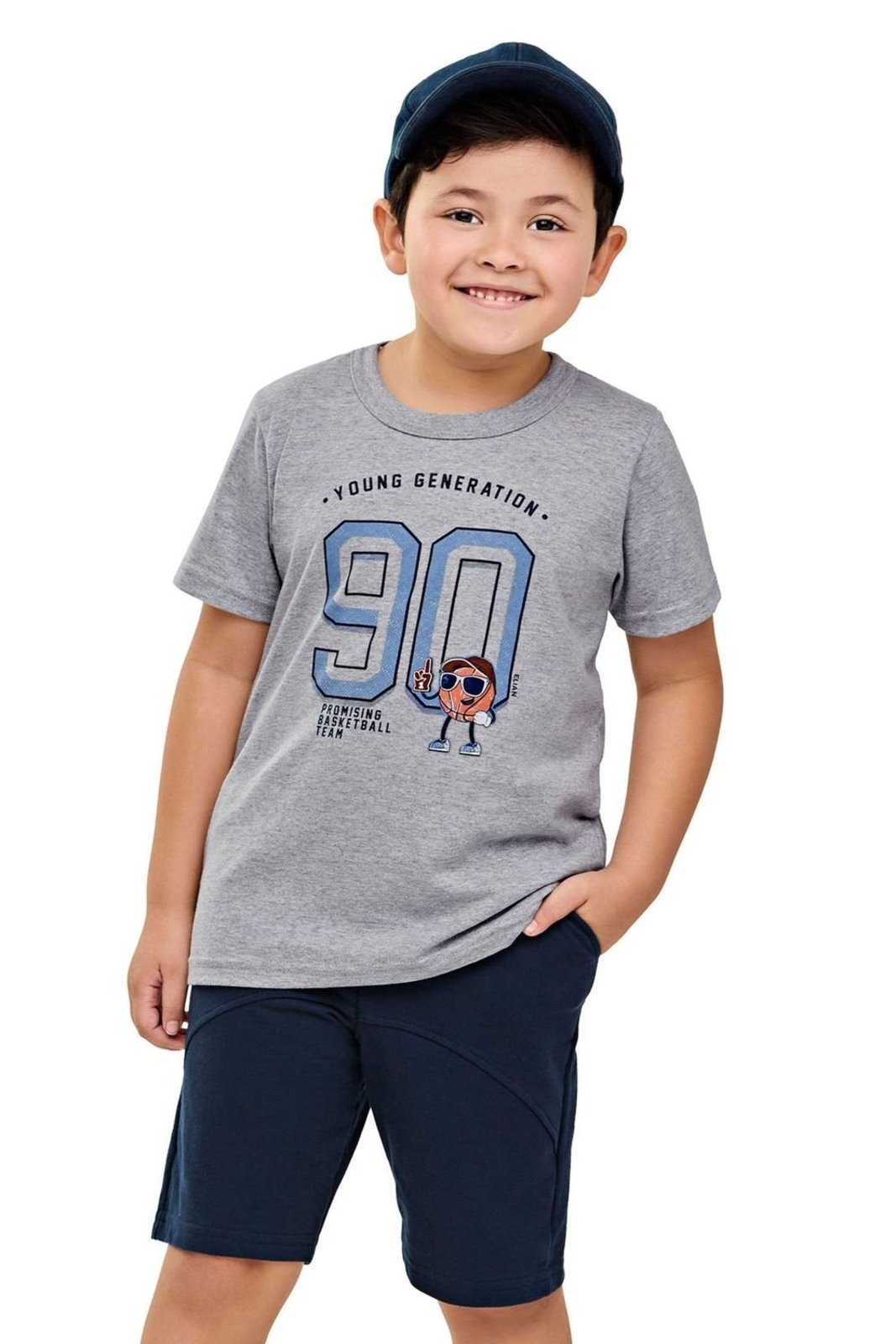 Infantil – Conjunto Curto Menino Esportivo Elian Cinza