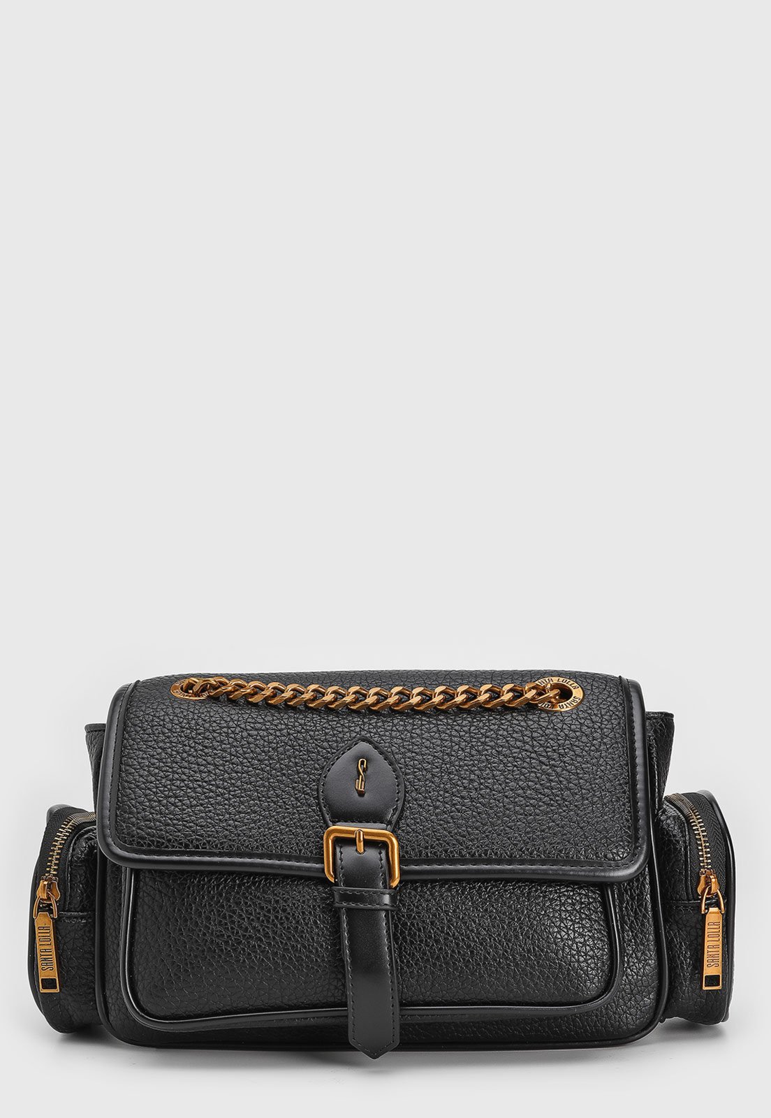 Bolsa Feminina Santa Lolla Alça Corrente Preta