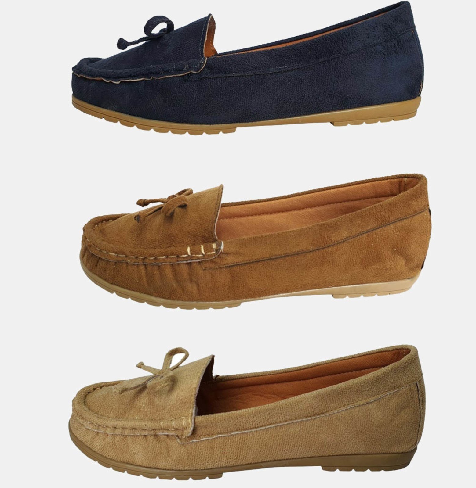 Kit Sapatilha Mocassim Costurado A Mão 3 Pares Moda Pé