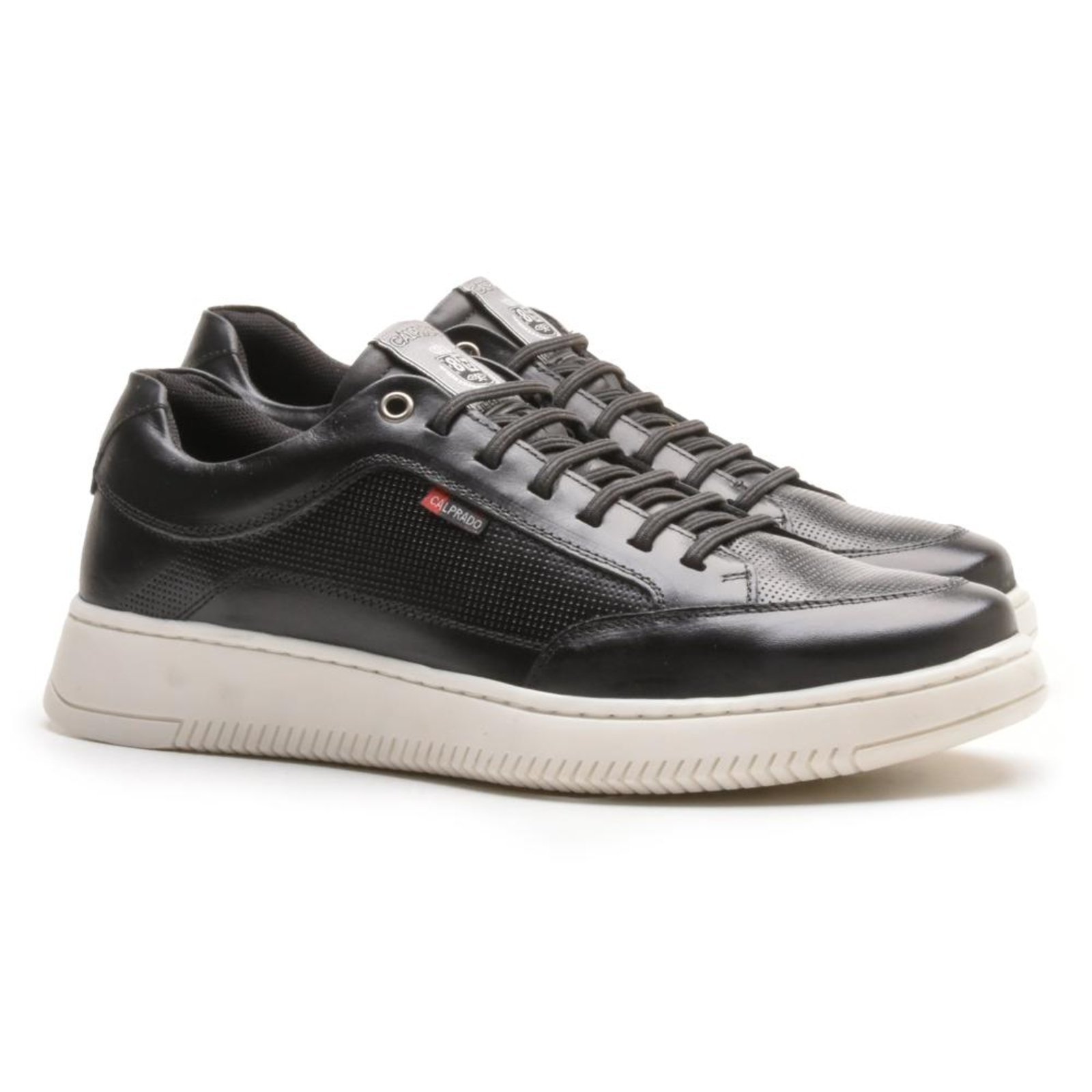 Sapatenis Casual Sola-alta Calprado Preto Couro Preto