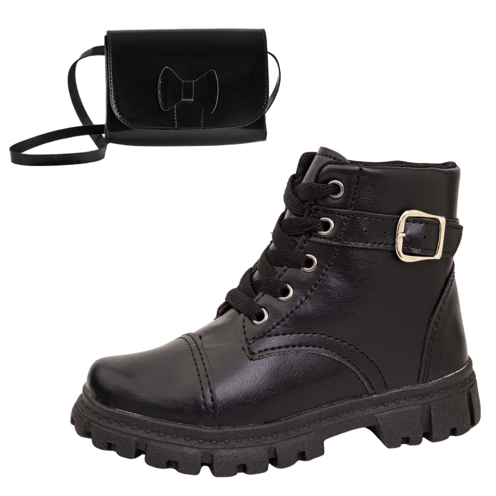 Infantil – Kit Bota Coturno Menina E Bolsa Menina