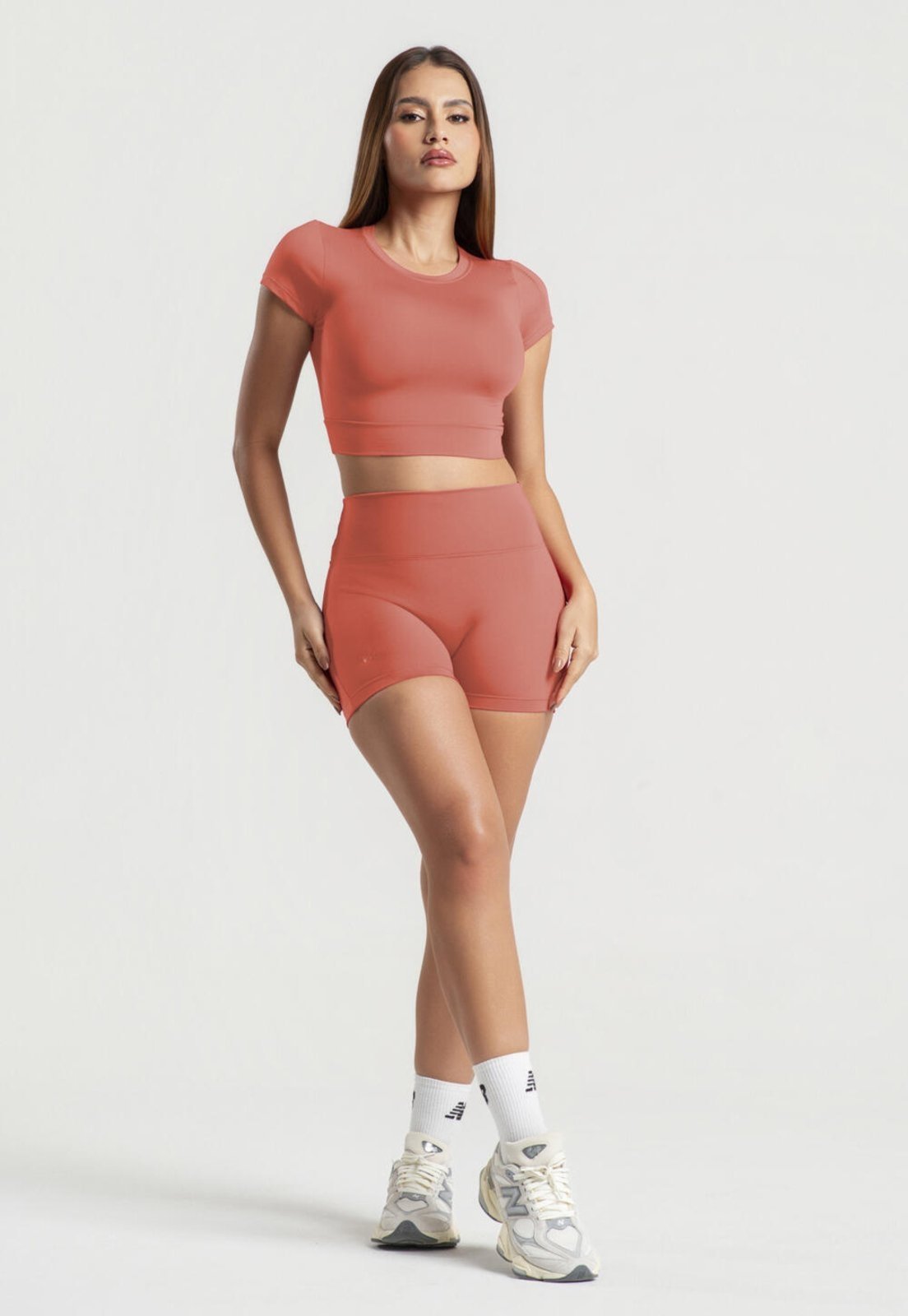 Cropped Manga Curta Terracota Wemood Tp014-009 Laranja