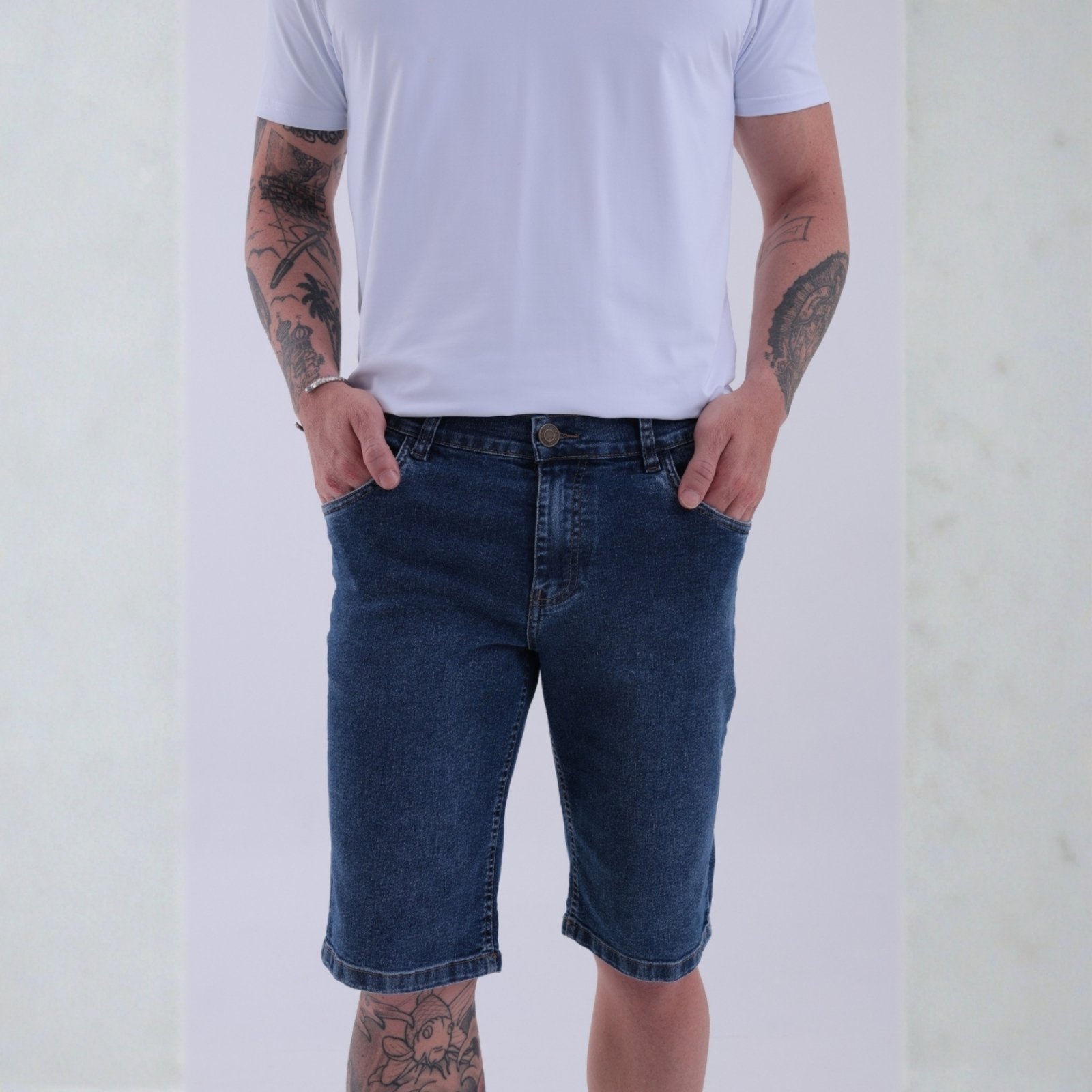 Bermuda Jeans Tradicional Barra Normal Masculino Revanche Naque