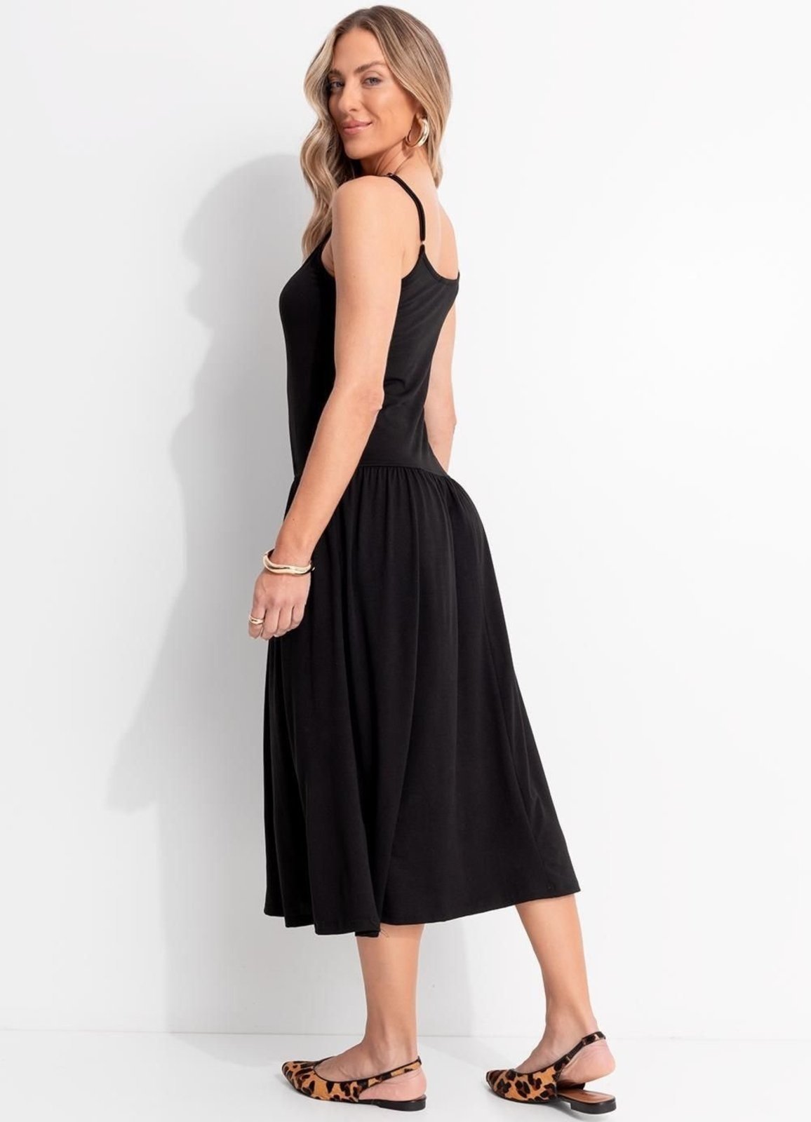 Vista 3 Vestido Em Malha Suede Quintess preto Quintess preto