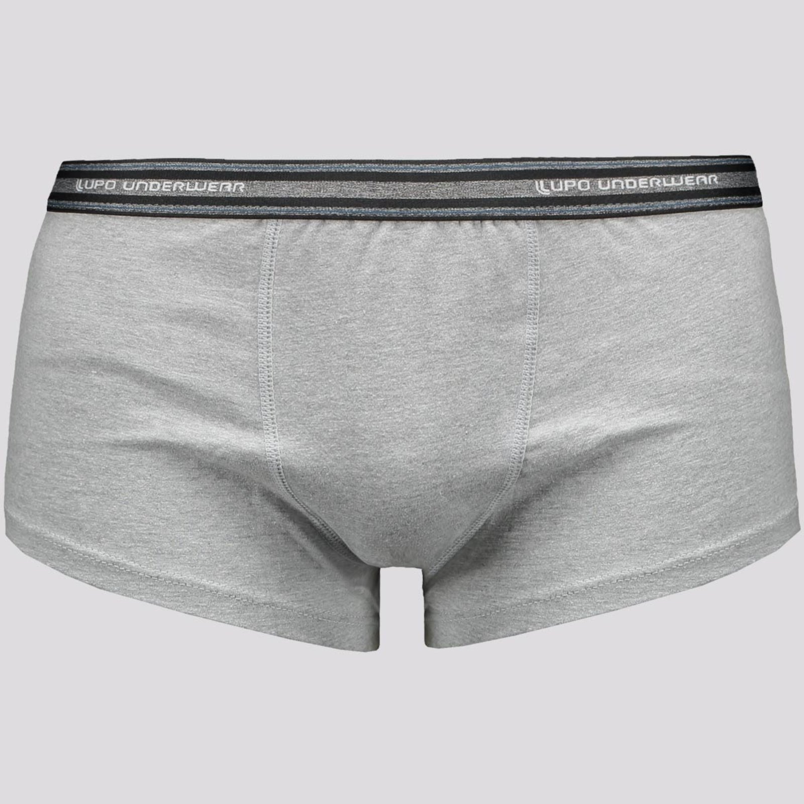 Vista 2 Cueca Sunga Lupo Basic Algodão com Elastano e Preto cinza Lupo cinza
