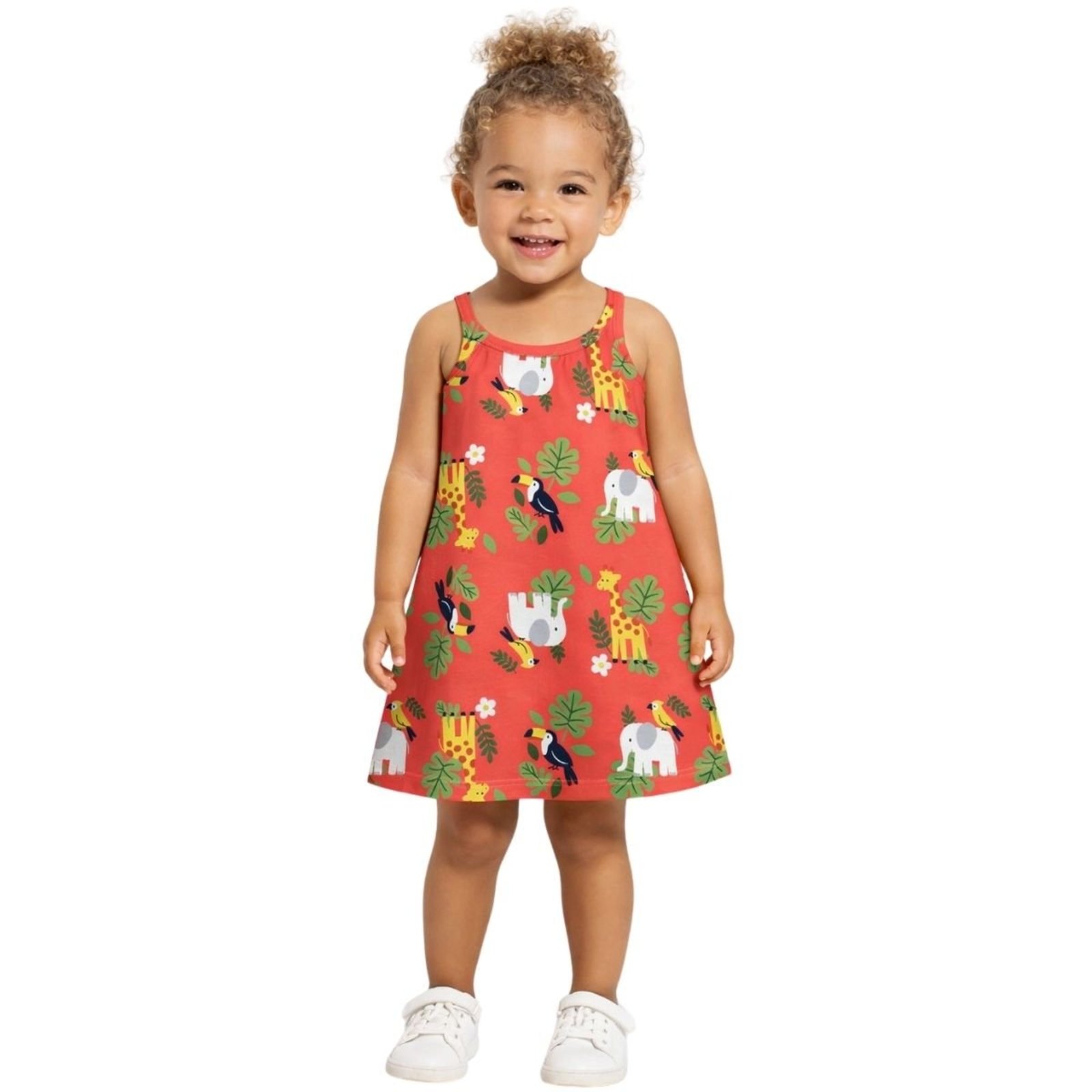 Infantil - Vestido Menina Verão Kyly Safari Vermelho Frameja