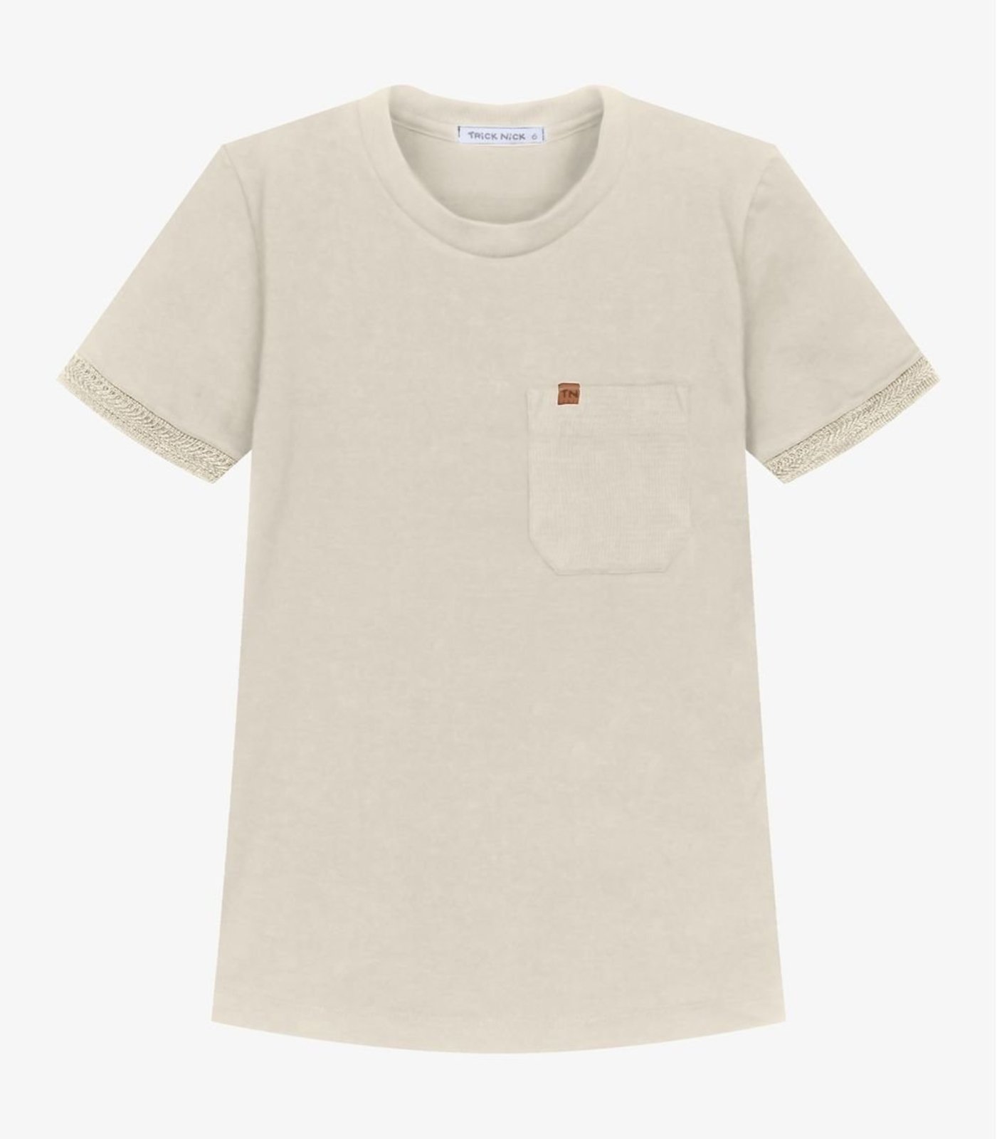 Infantil - Camiseta Cotton Menino Trick Nick Bege