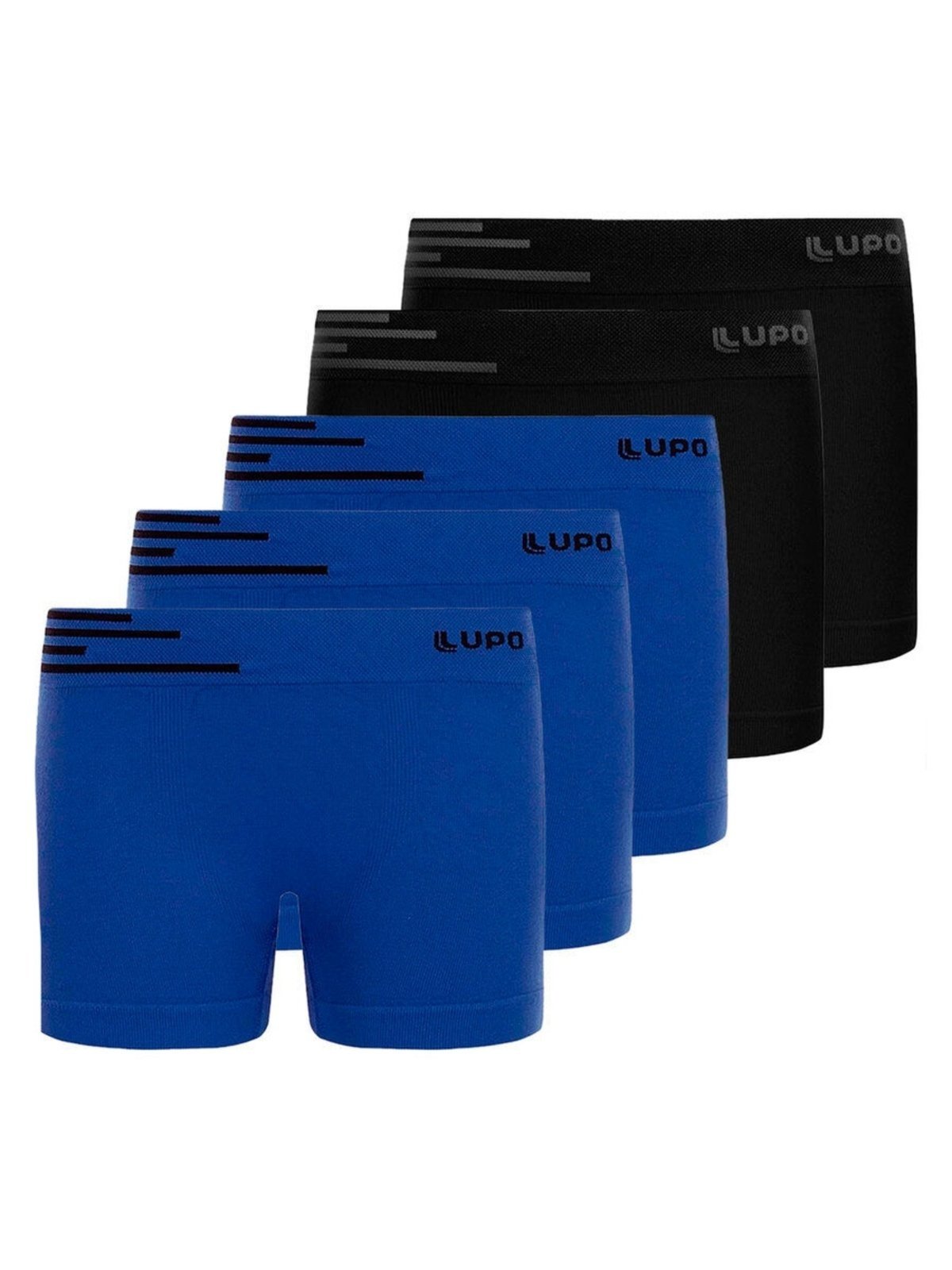 Kit com 5 Cuecas Boxer Lupinho 132-002 Azul
