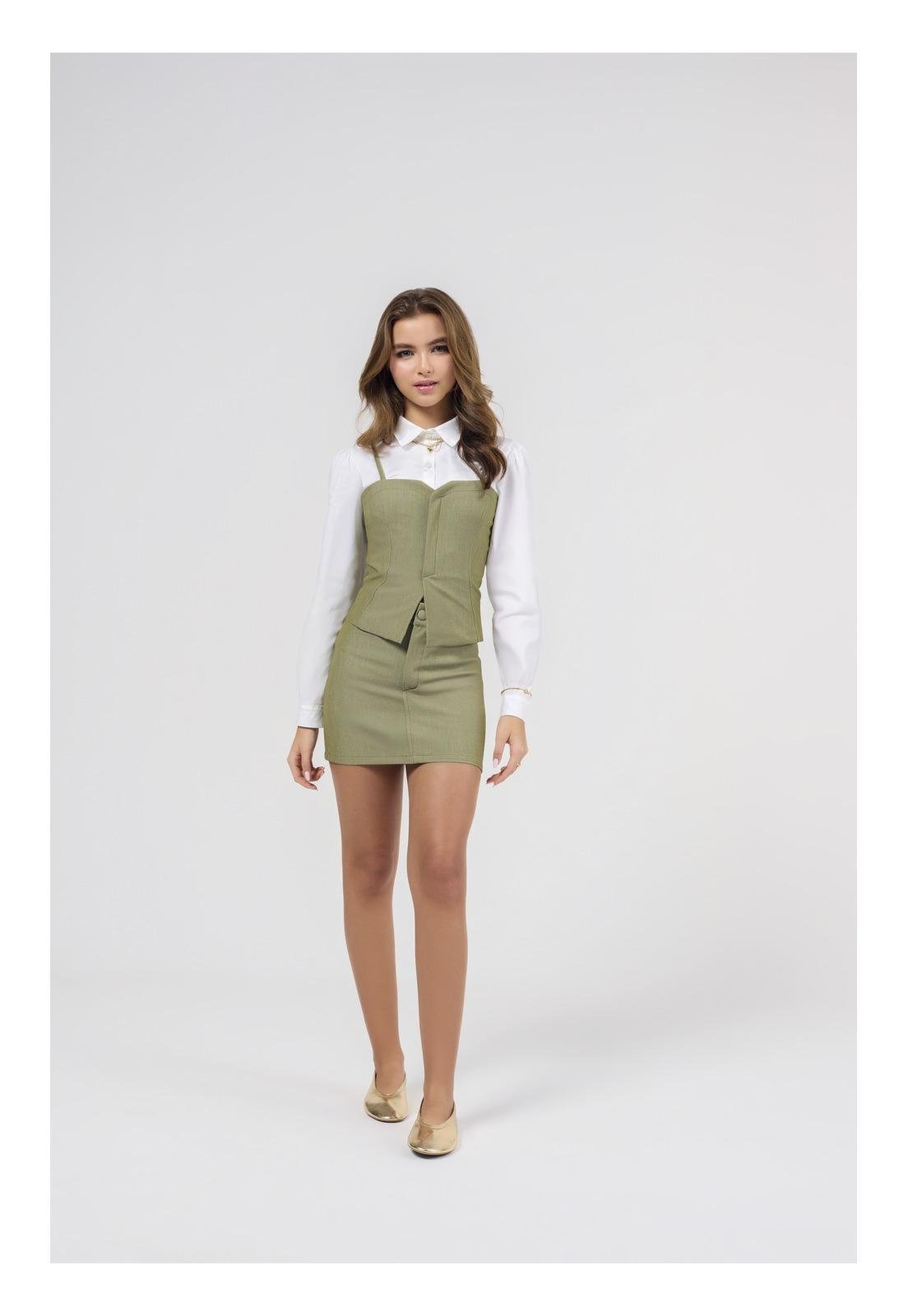 Infantil - Conjunto Saia Copped Verde Bobby Lulu 14 Verde