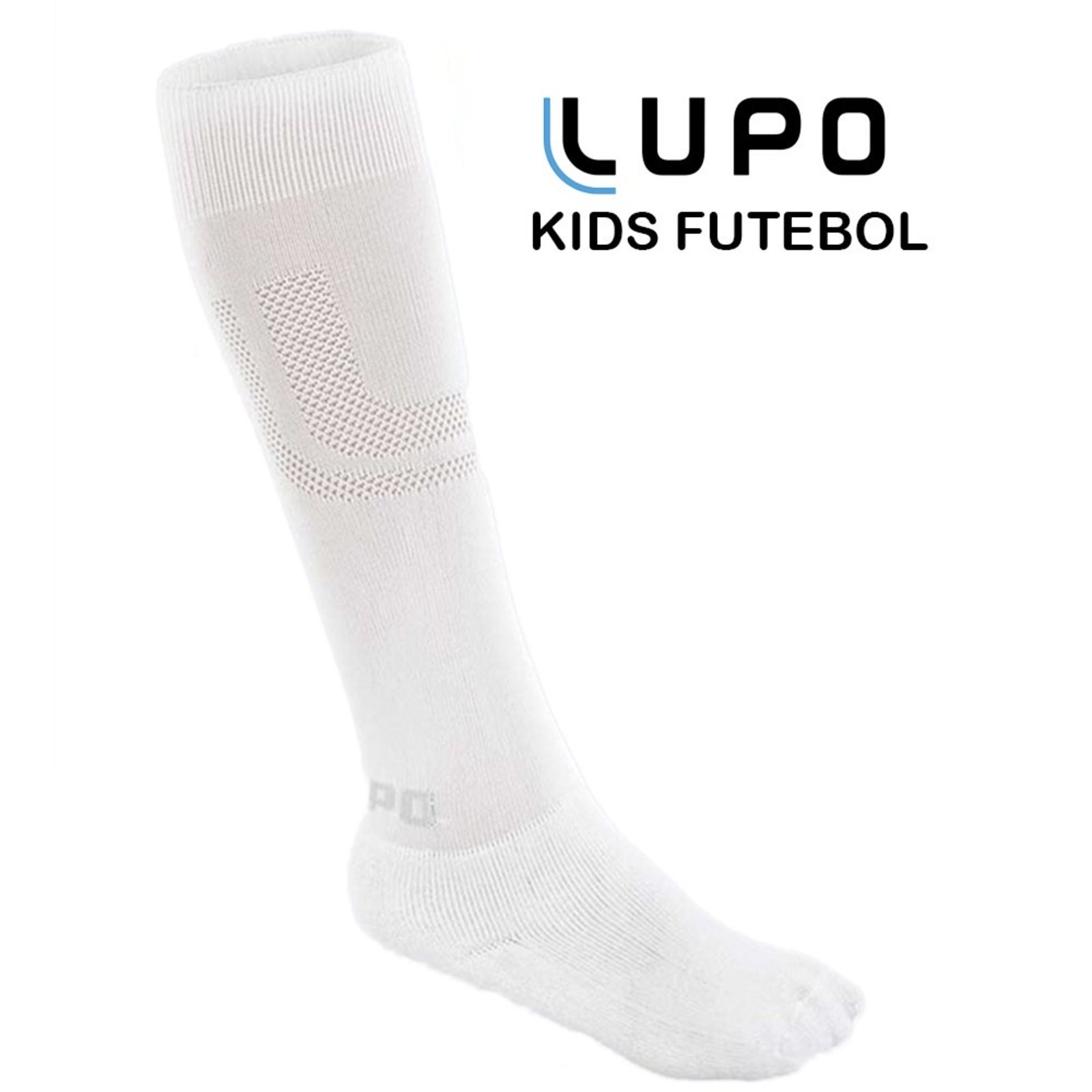 Meia De Futebol Cano Longo Atoalhada Lupo Branco