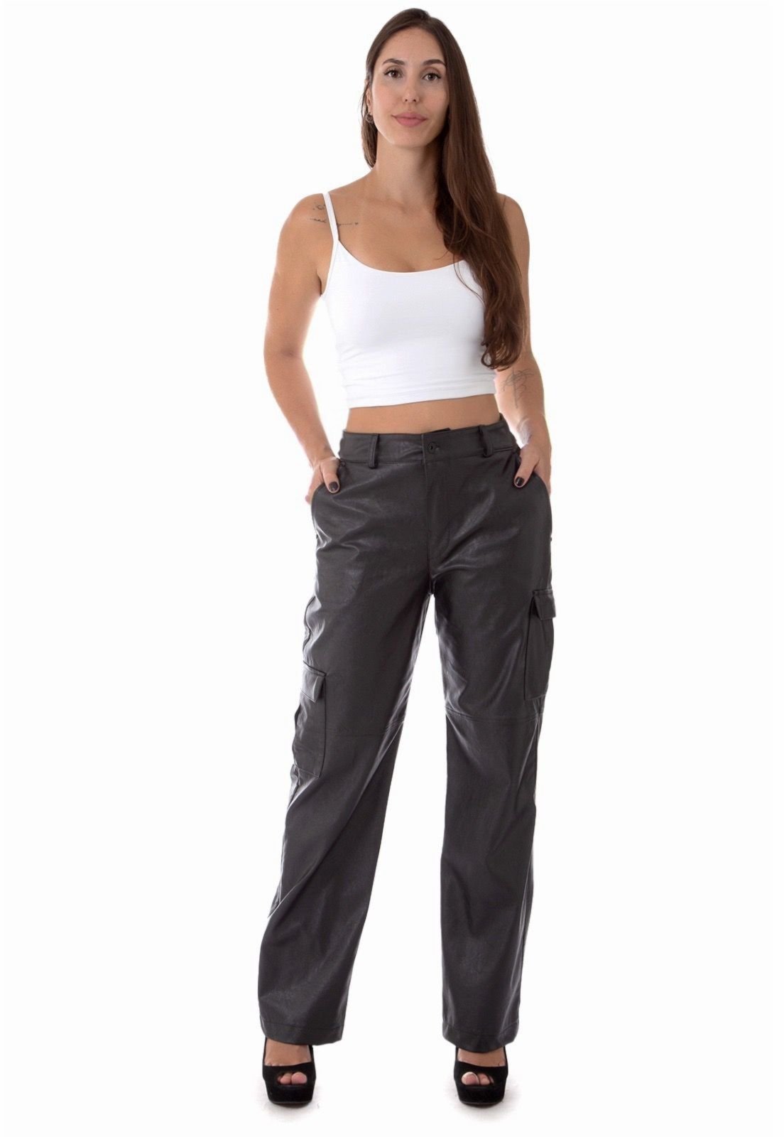 Calça Feminina Operarock Cargo Preto