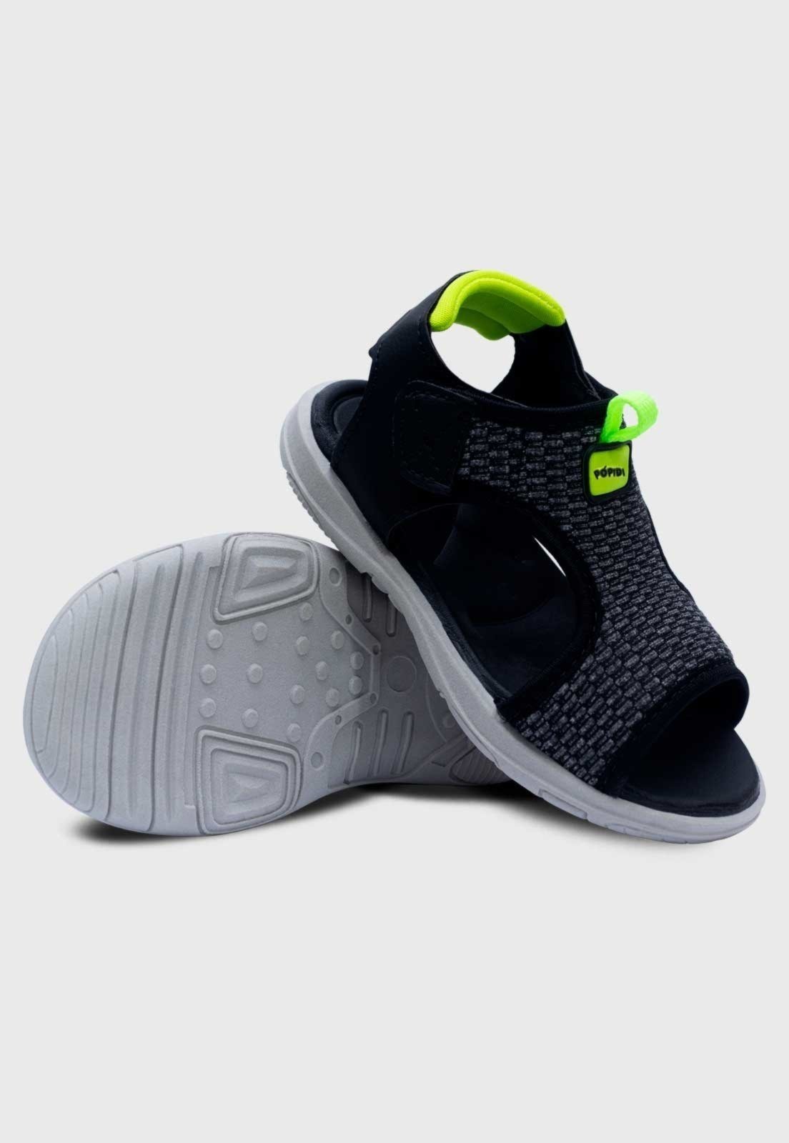 Vista 3 Infantil - Sandália Papete Masculino Pópidi preto Pópidí preto