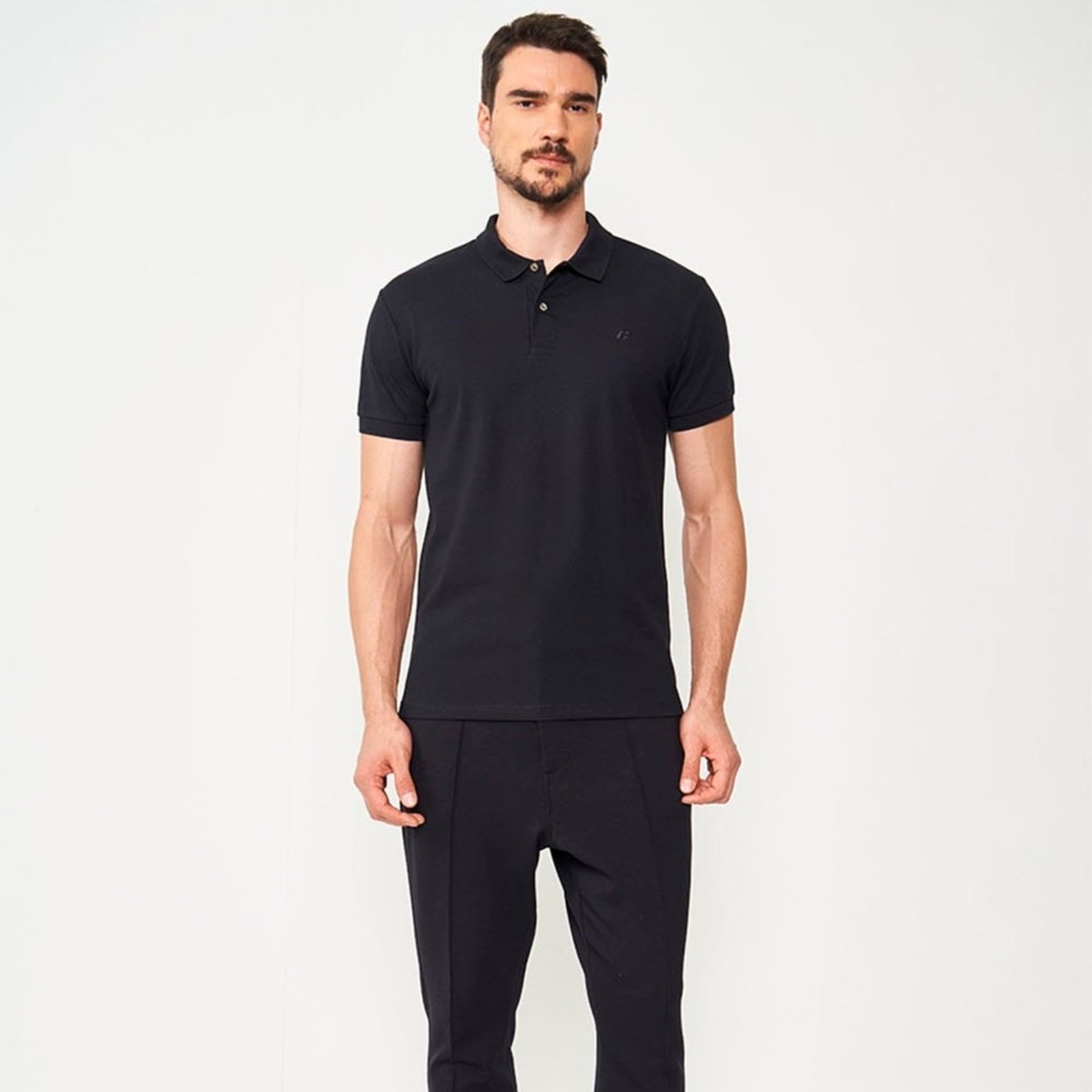 Camisa Polo Colcci Algodão Pima Peruano Preta Preto