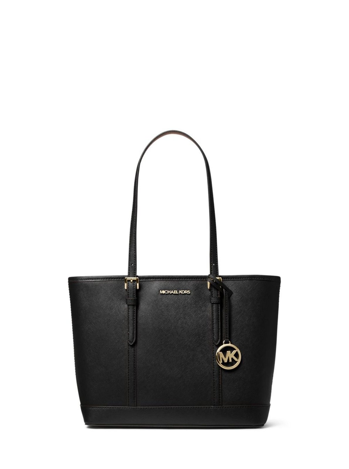 Vista 2 Bolsa Tote Jet Set Travel Média De Couro 35S0gtvt1l001 preto preto