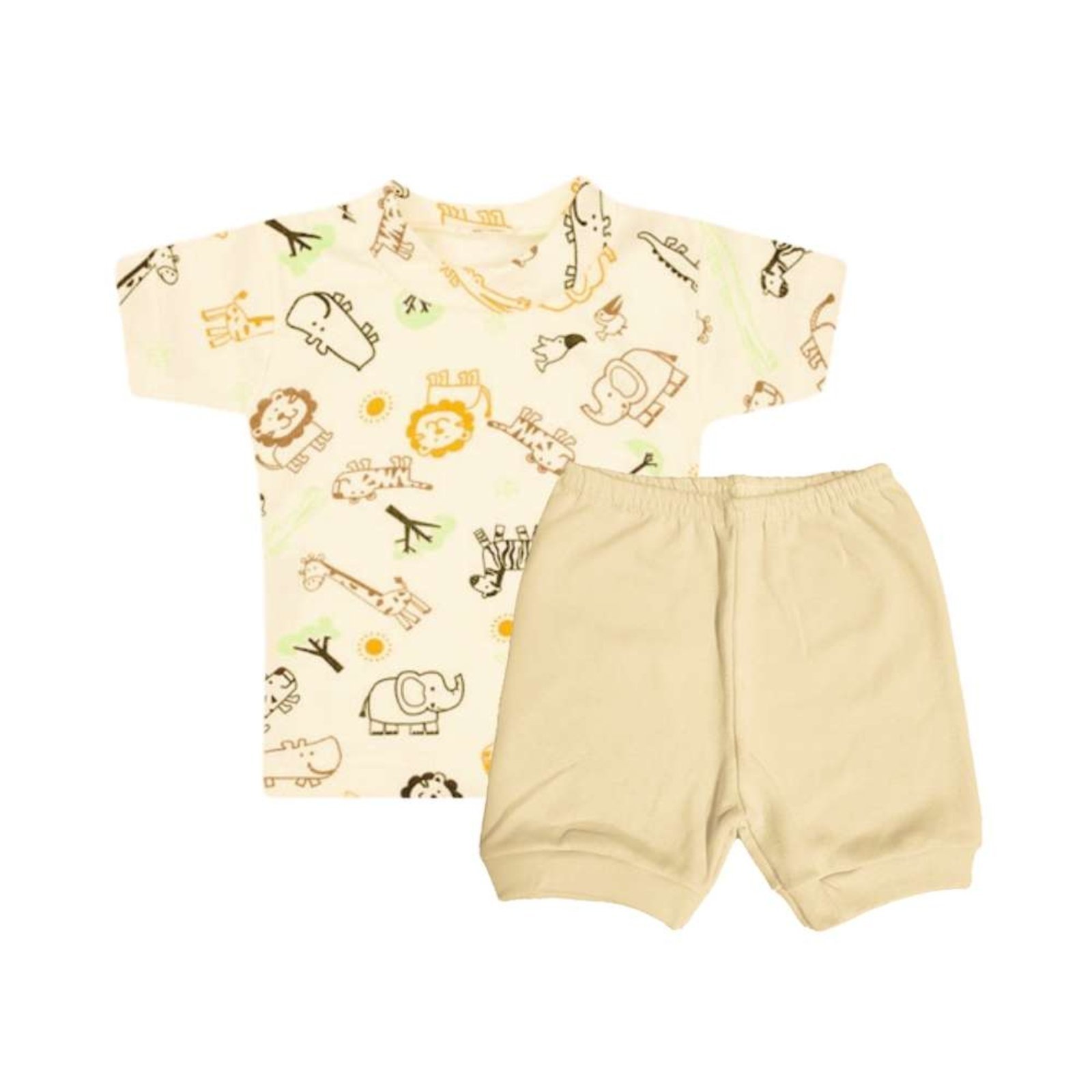 Infantil – Kit Camiseta e Short de Algodão 0-9 Meses Menino