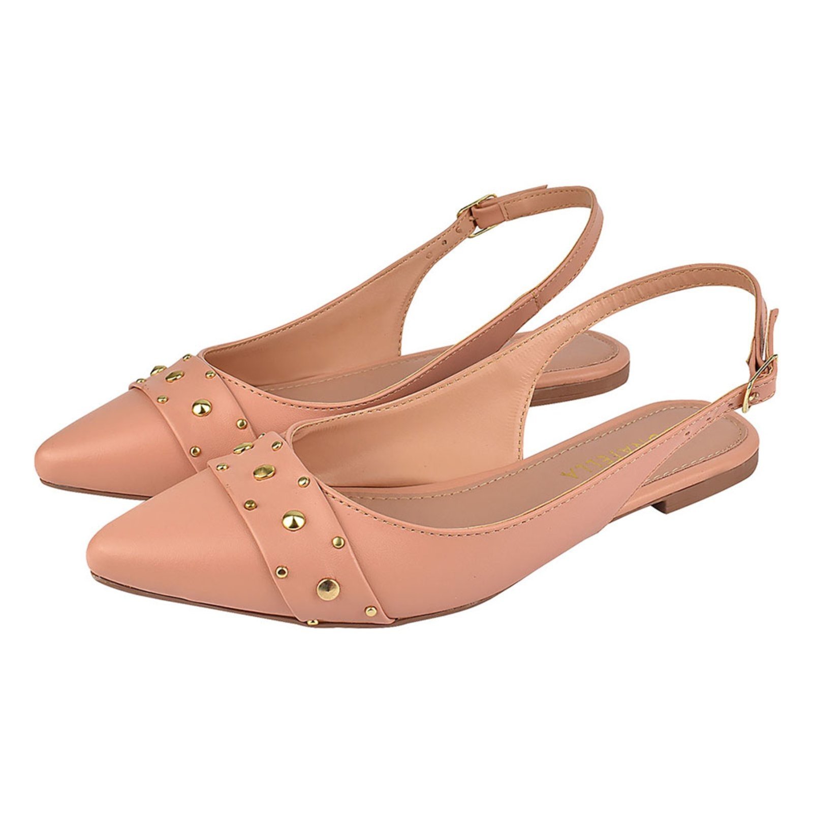 Sapatilha Feminina Bico Fino Mule Slingback CM Calçados Hotfix Nude