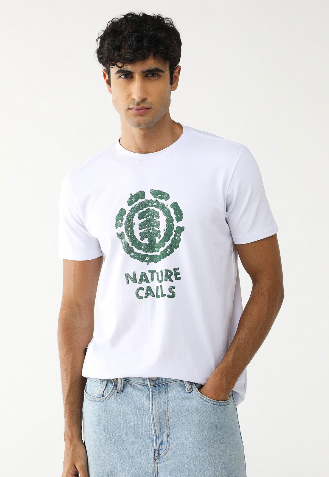 Camiseta Element Reta Estampada Branca