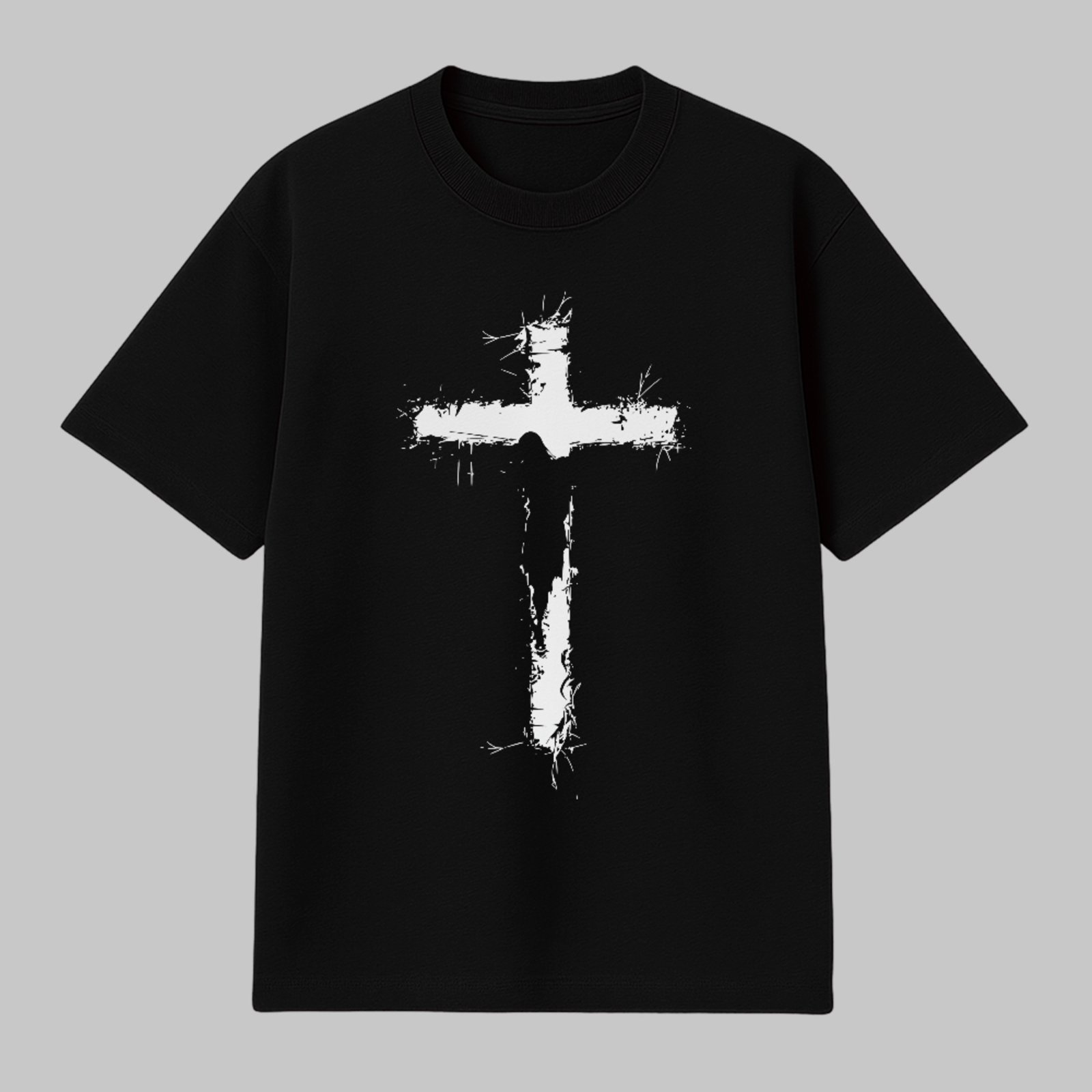 Camiseta Básica Cruz Cristã Faith Style Unissex Preto