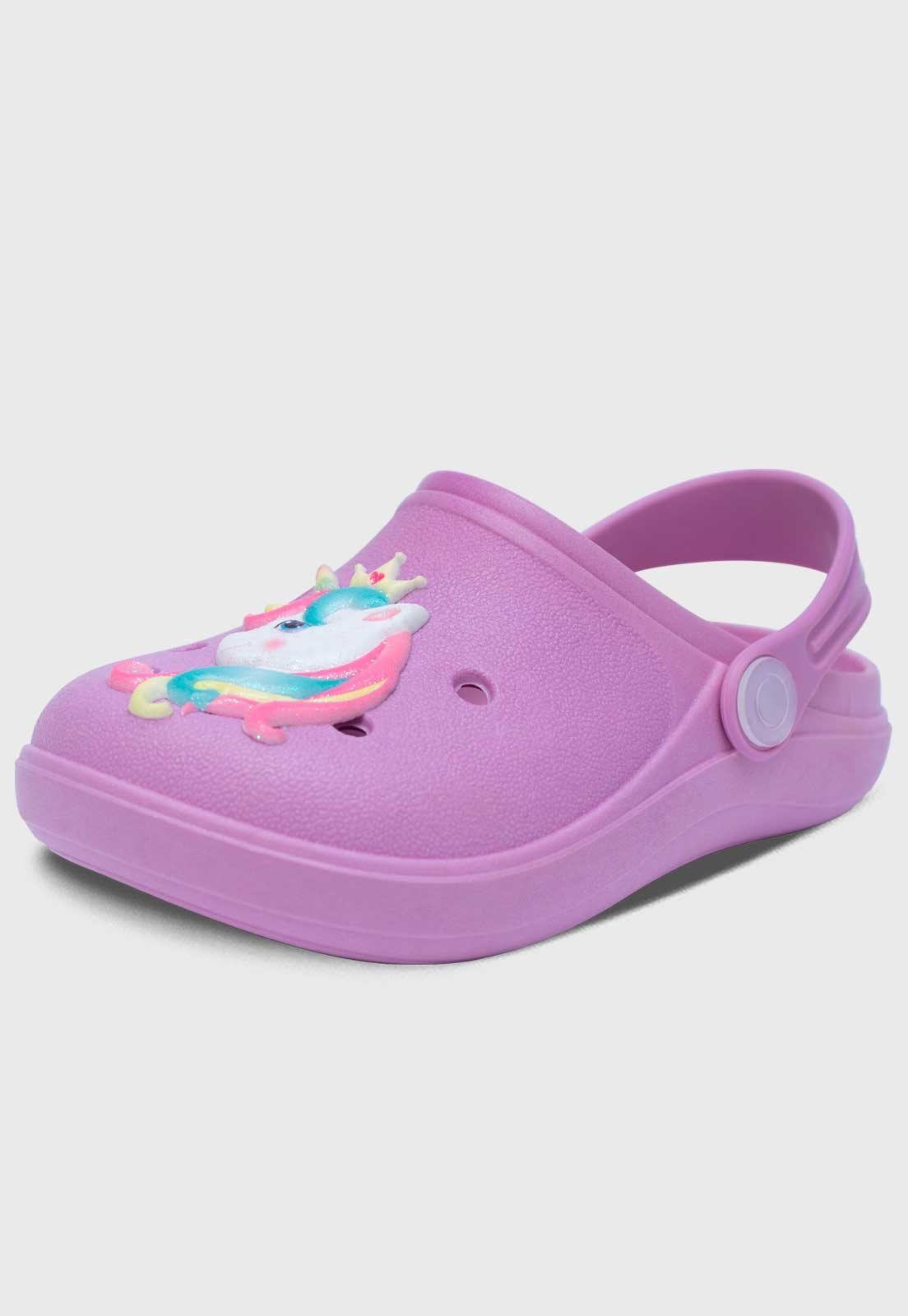 Infantil – Babuche Feminino Popidi Menina Unicornio Lilas