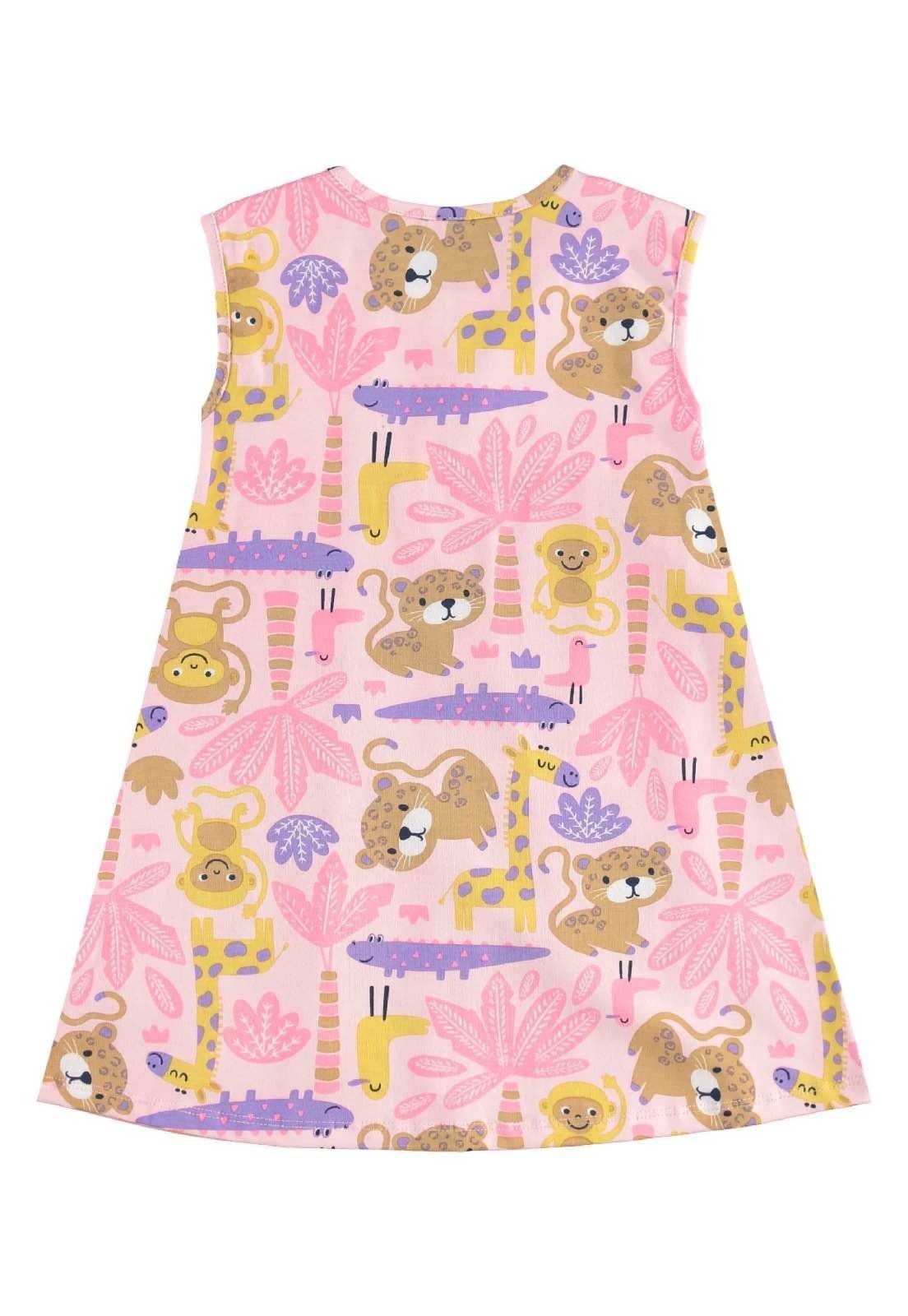 Vista 3 Infantil - Vestido Estampado Bee Loop verde Bee Loop verde