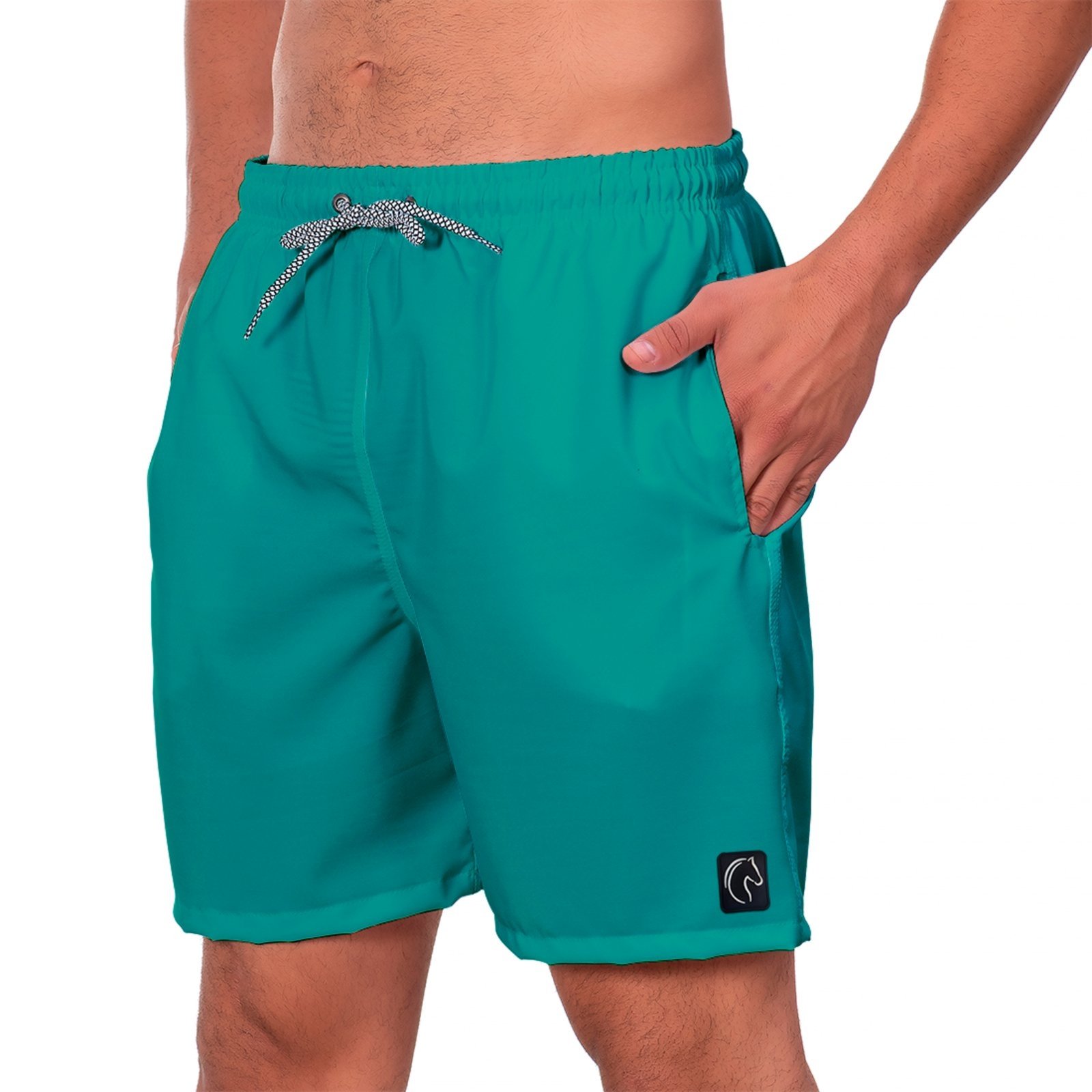 Short Masculino Tactel Secagem Rápida Com Bolsos Laterais Confortável Moda Praia Casual Treino Academia W2 Verde