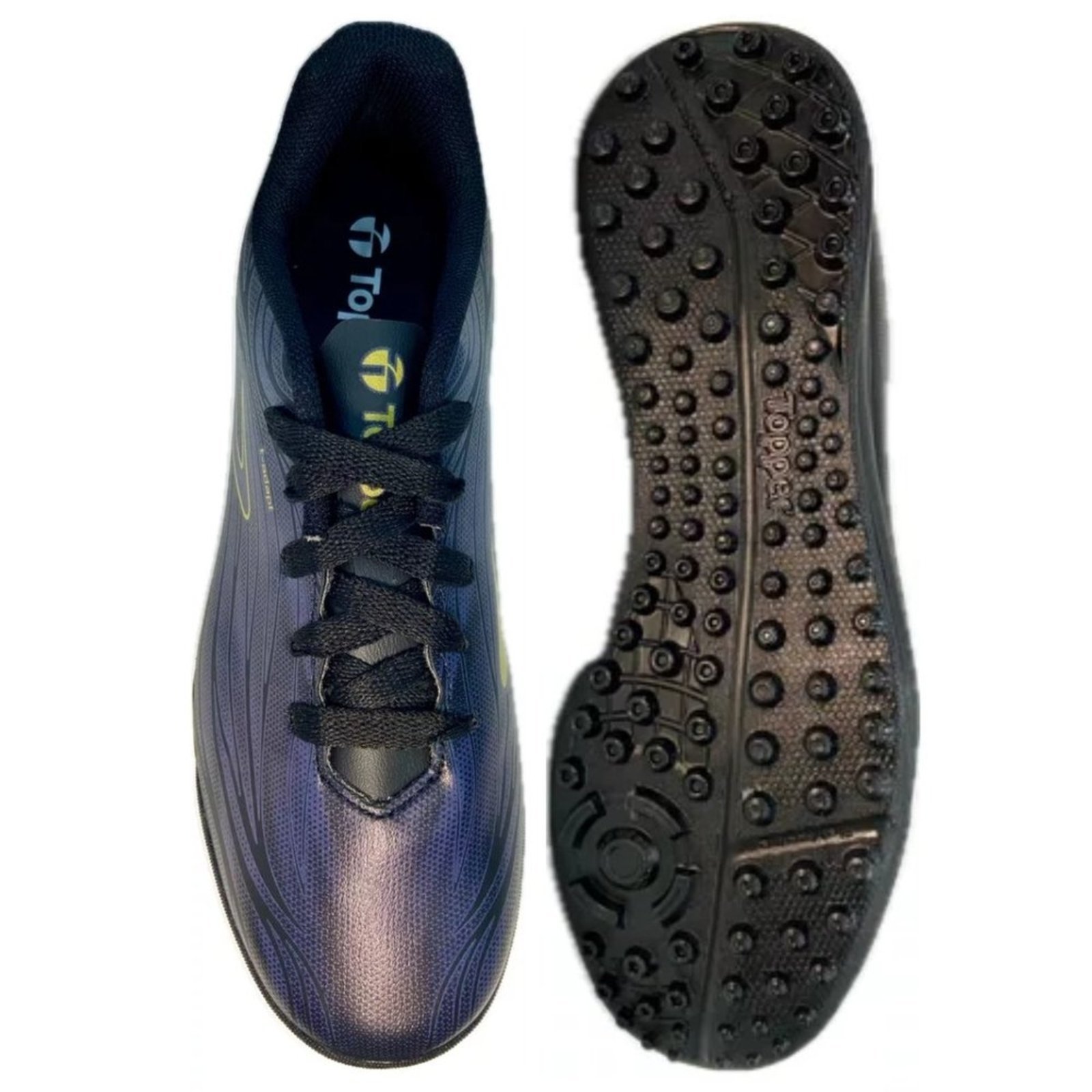 Vista 3 Infantil - Chuteira Society Topper Slick V Topper preto Topper preto