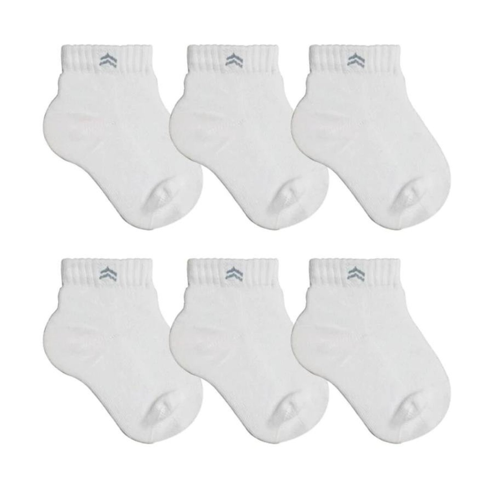 Kit 6 Pares de Meias QLC Sports Algodão Cano Médio Branco