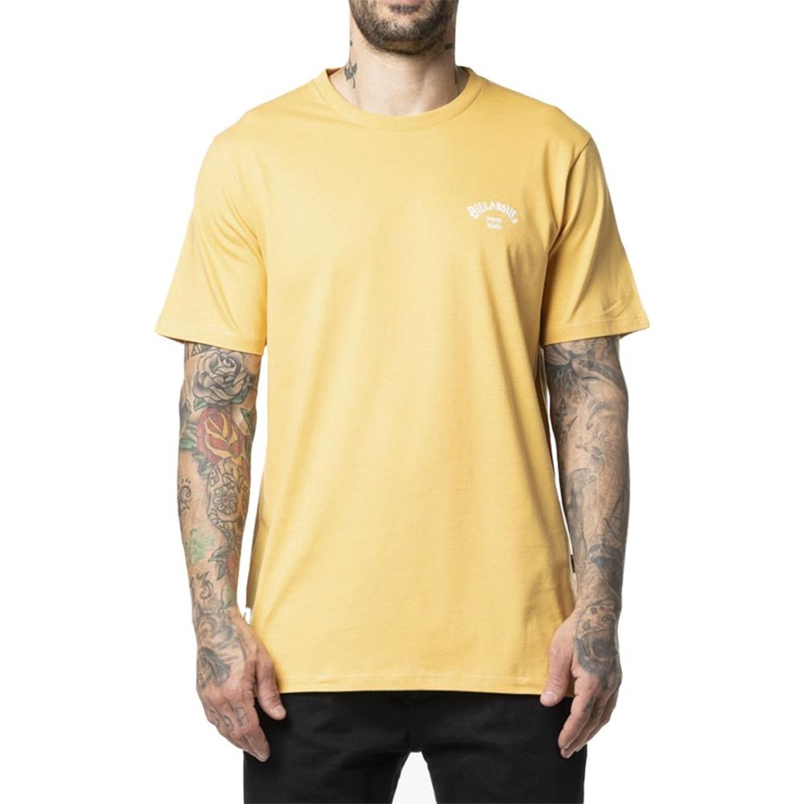 Vista 2 Camiseta Billabong Small Arch Emb. WT24 Masculina Mostarda amarelo Billabong amarelo