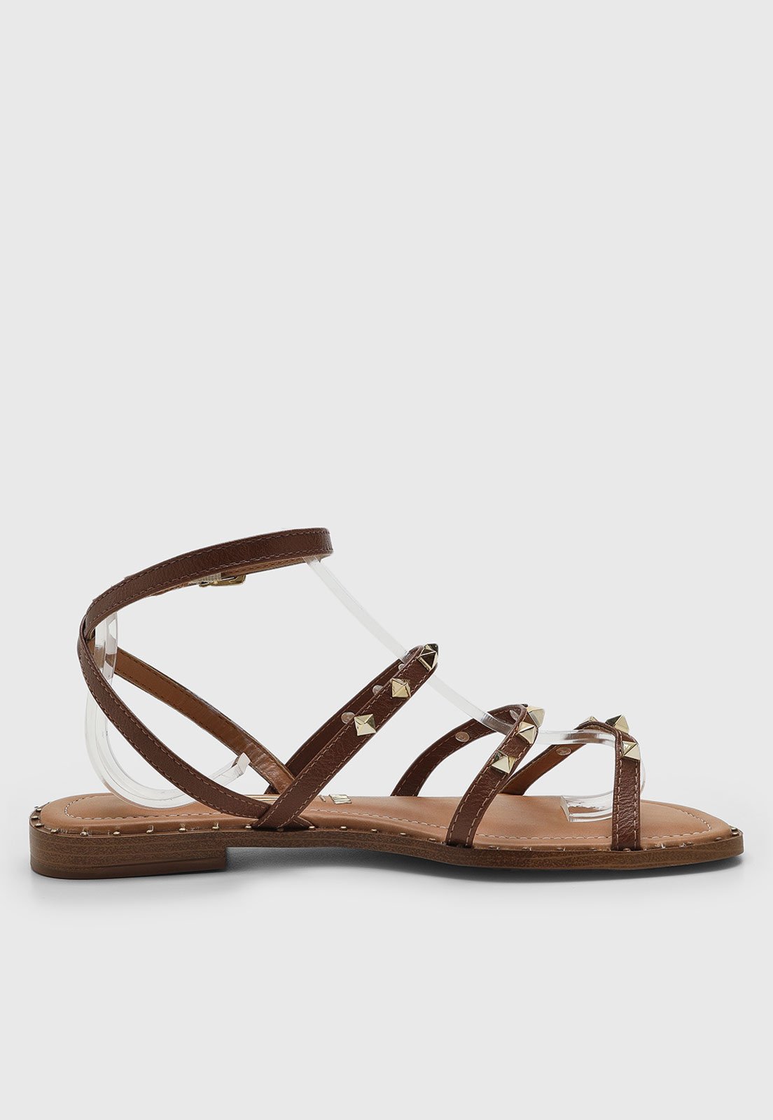 Vista 3 Rasteira Feminina Vizzano Tachas marrom VIZZANO marrom
