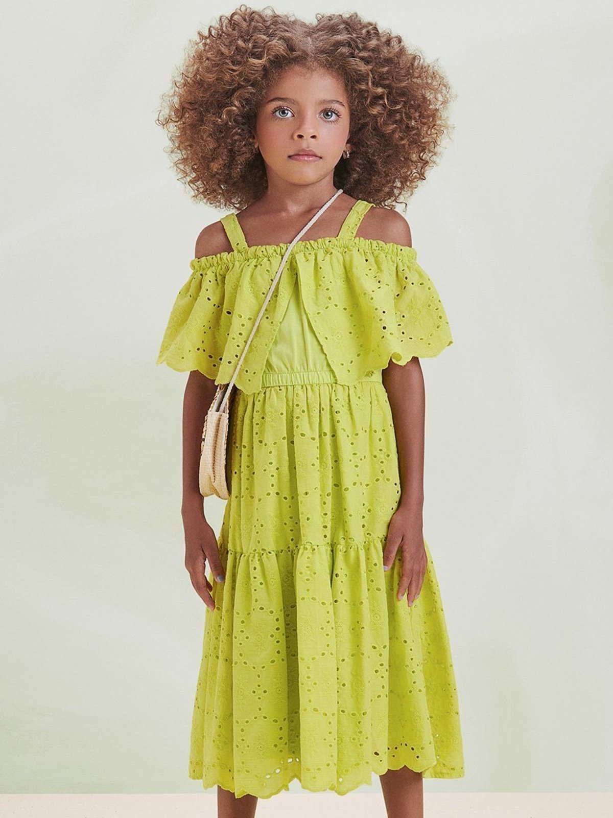 Infantil - Vestido de Laise Verde Lima