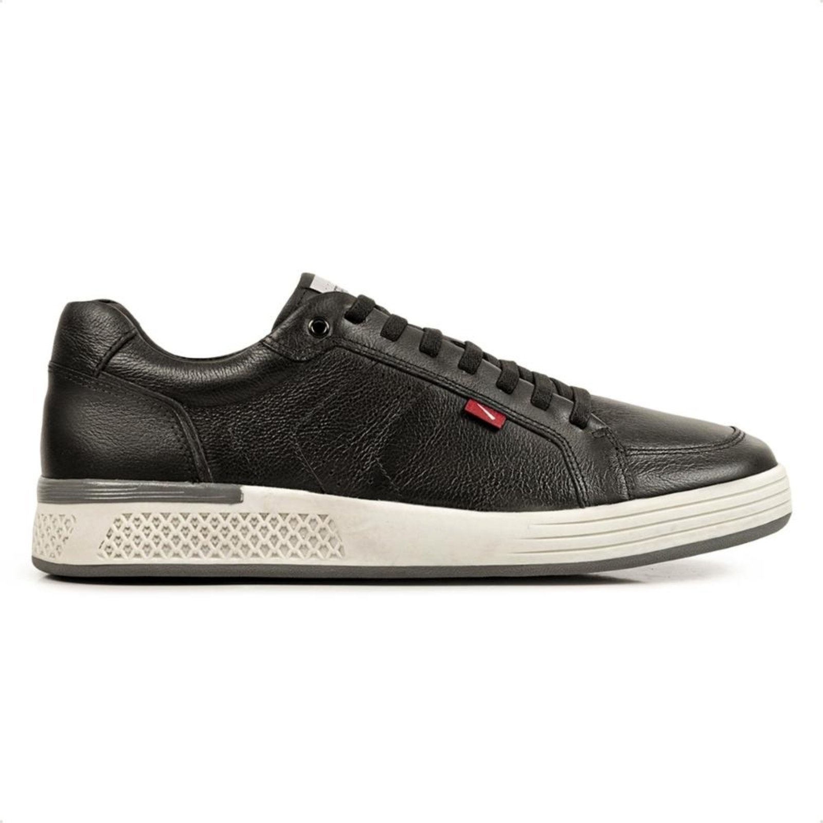 Sapatênis de Couro Ferracini Masculino Clint 8377-705 Preto
