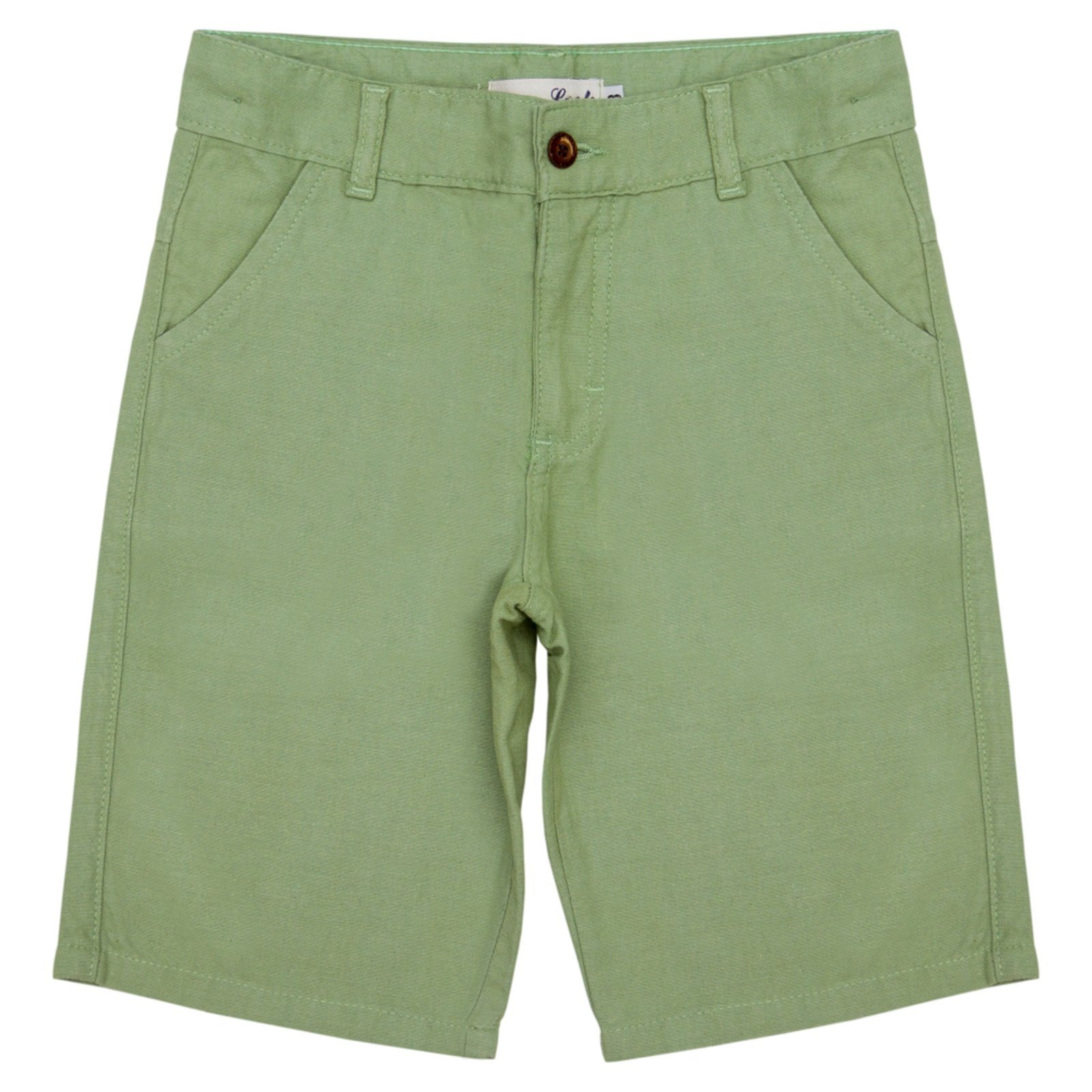 Vista 2 Infantil - Bermuda Juvenil Look Jeans Linho caramelo Look Jeans caramelo