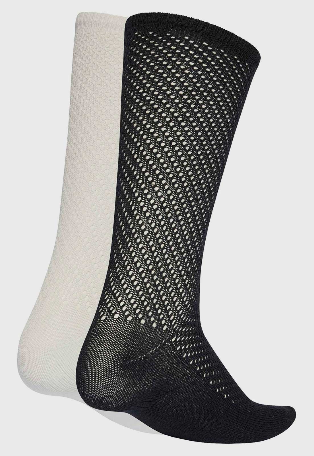 Vista 3 Kit 2 Pares de Meia Unissex adidas Originals Crochet CR S Pack 2 Pares Preta preto adidas Originals preto