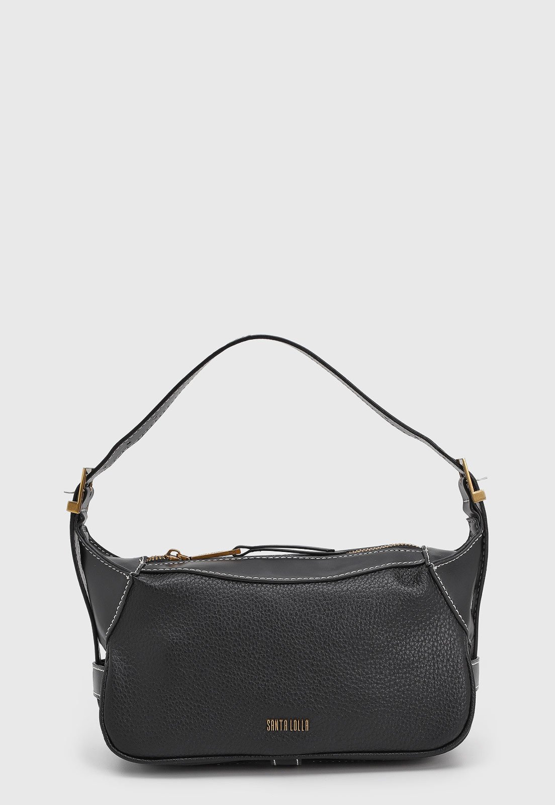Vista 2 Bolsa Feminina Santa Lolla Média Preta preto Santa Lolla preto