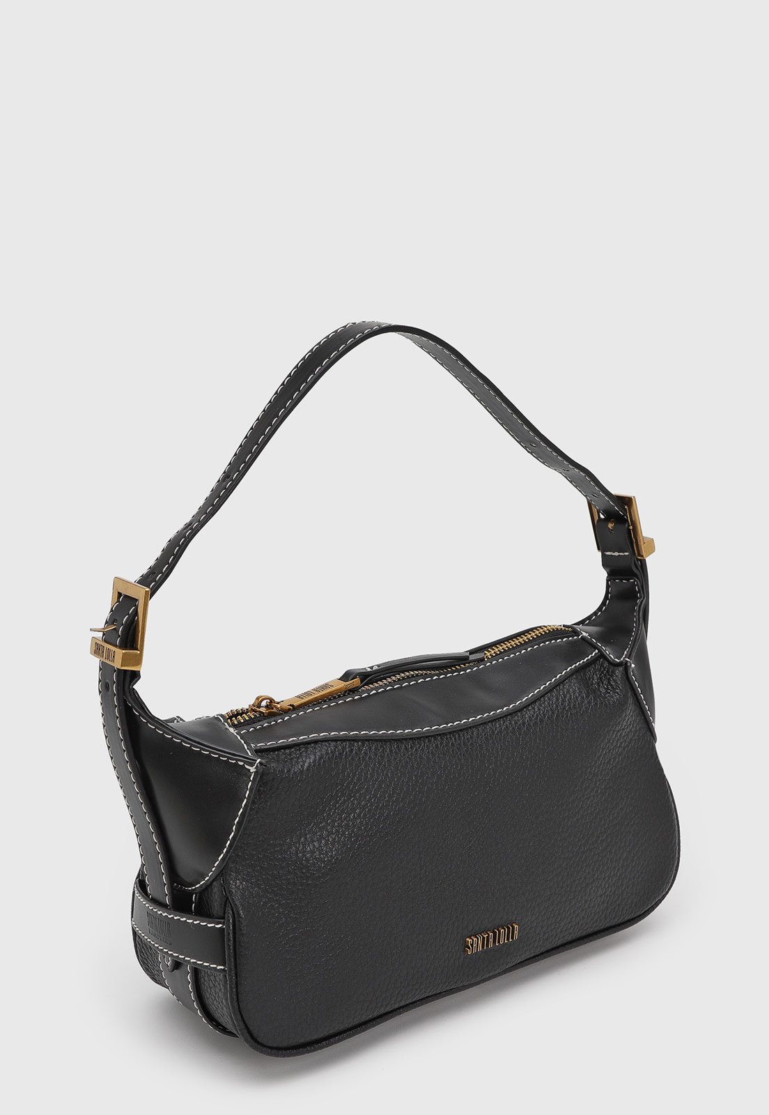 Vista 3 Bolsa Feminina Santa Lolla Média Preta preto Santa Lolla preto