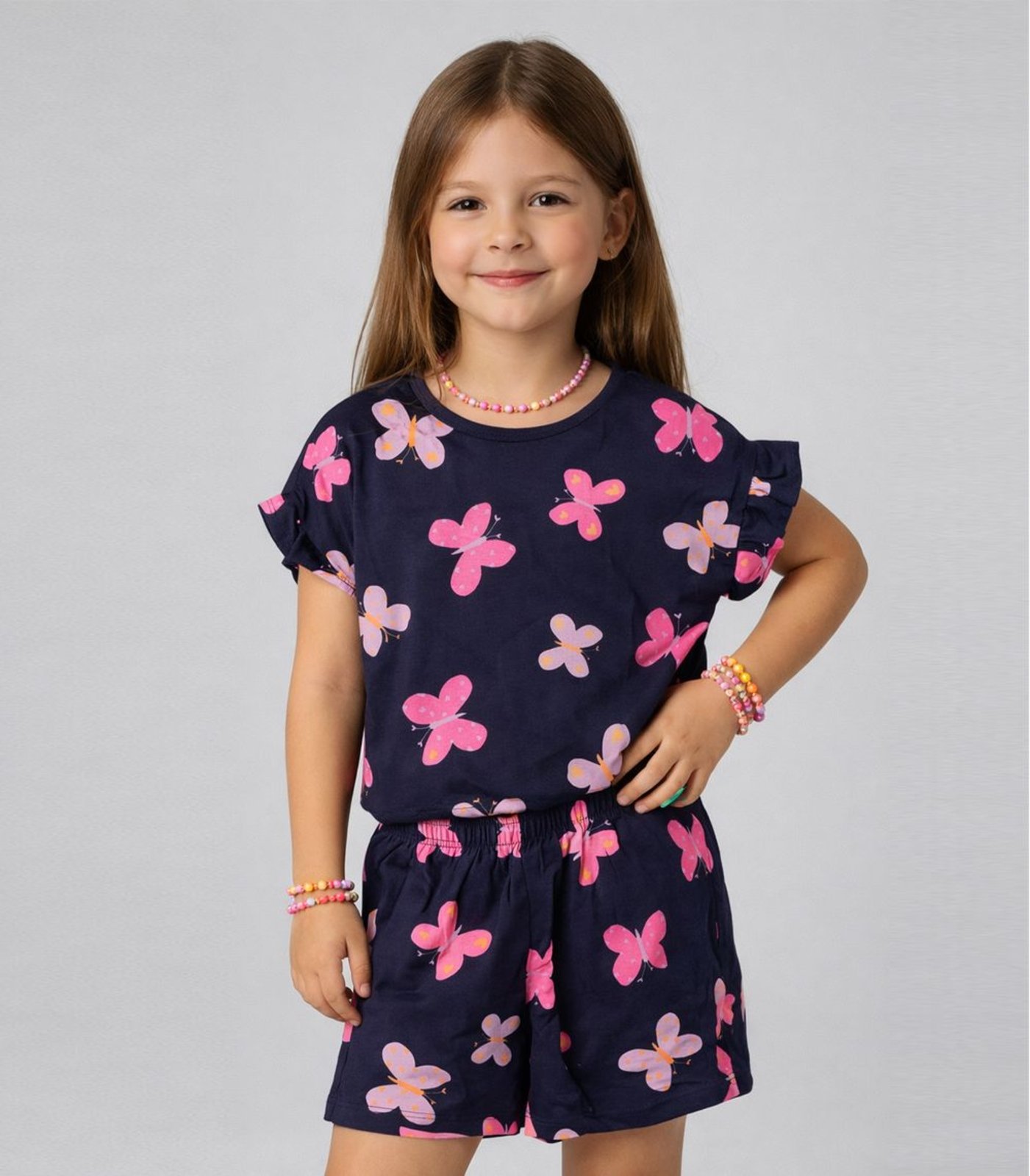 Infantil - Conjunto Menina Com Babado Select Azul
