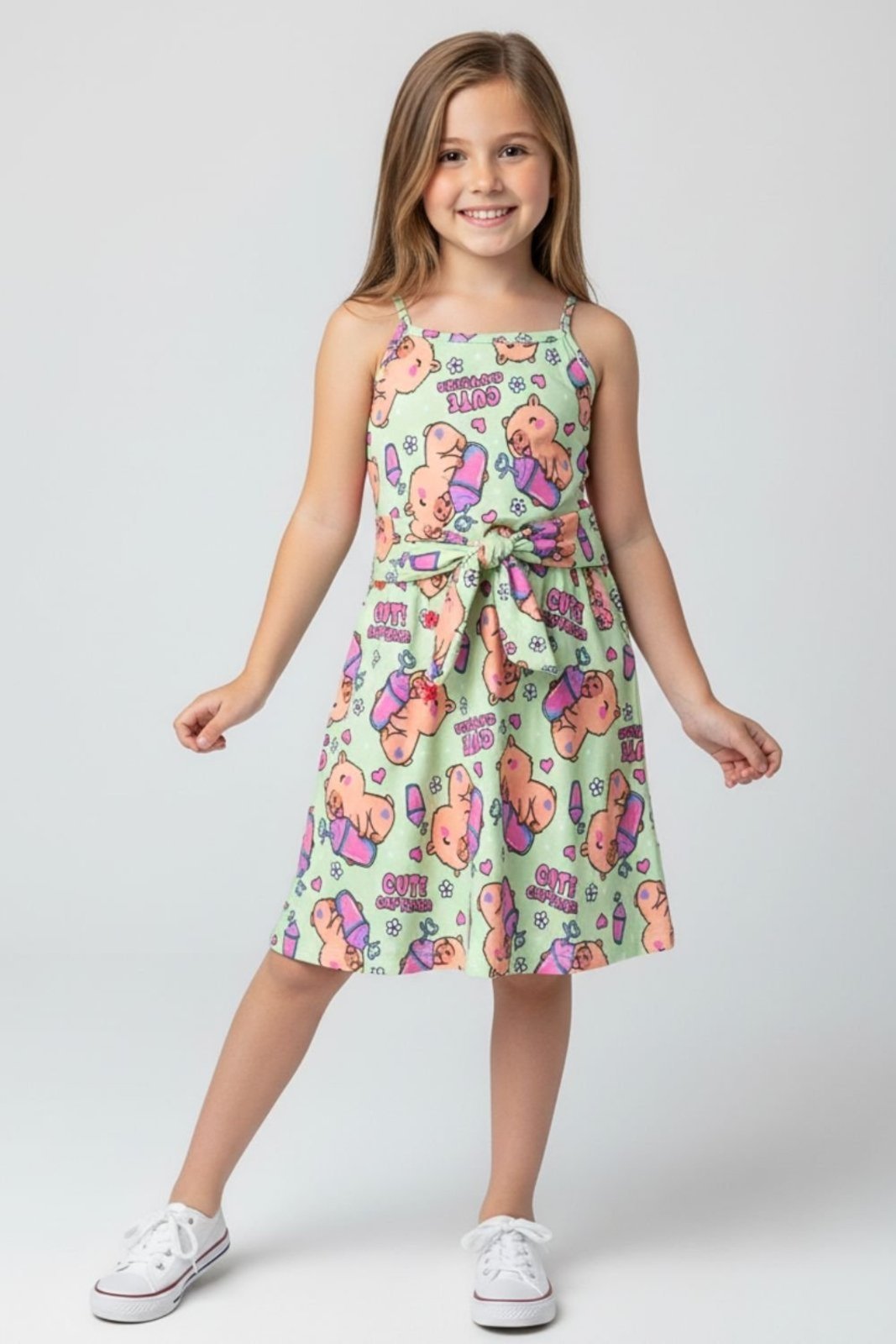 Infantil - Vestido bem Vestir Feminino Capivara Verde